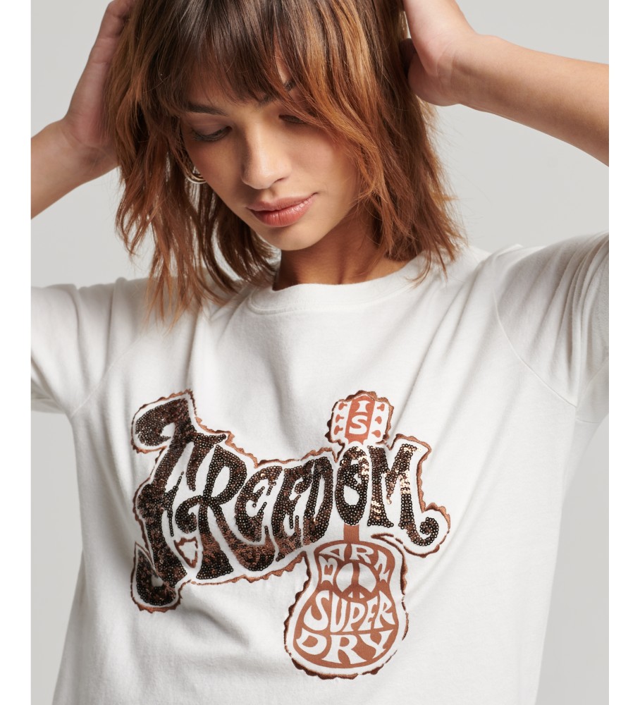 Superdry Camiseta con adornos y logotipo Vintage Logo blanco