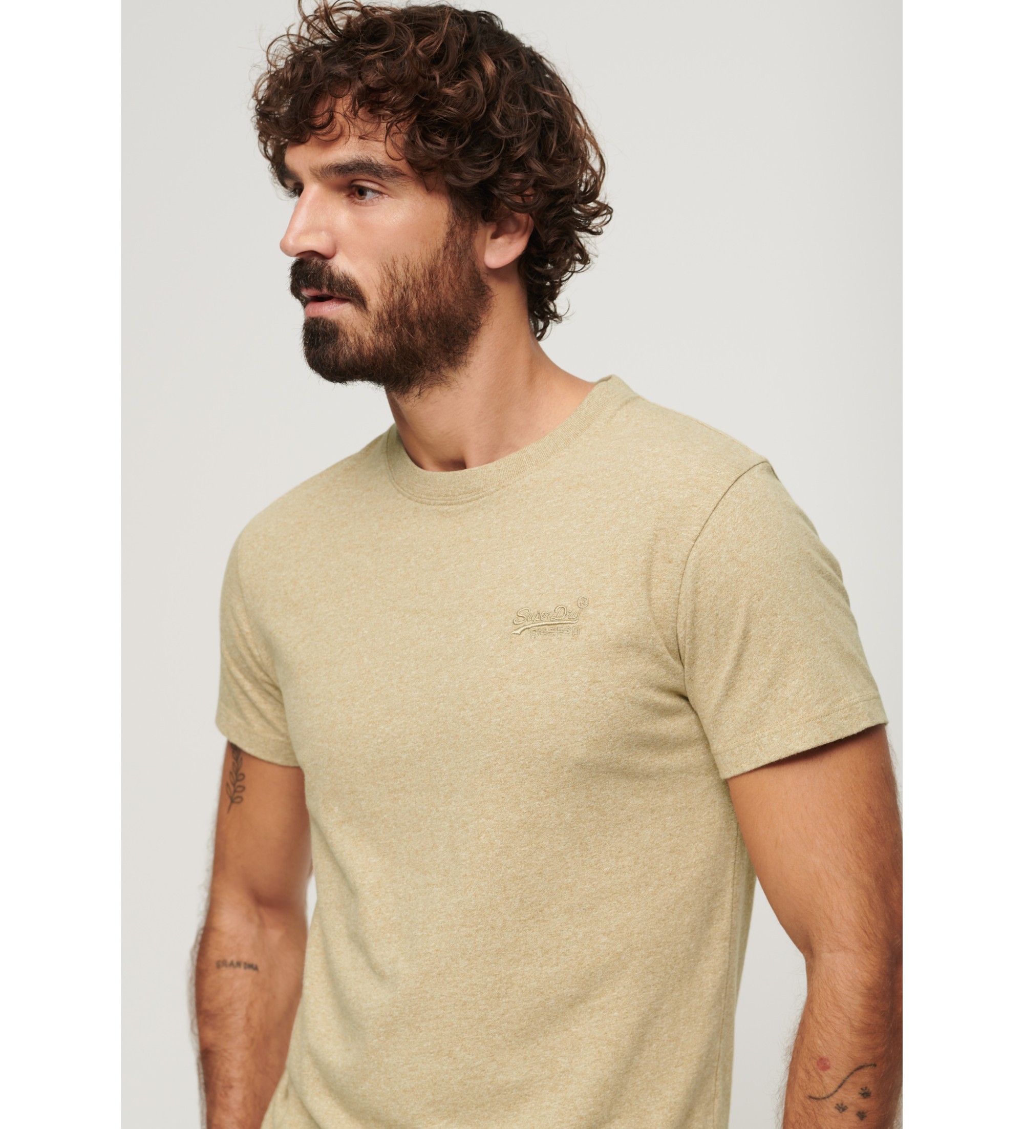 Superdry T-shirt met logo Essential taupe Superdry T-shirt met logo Essential taupe