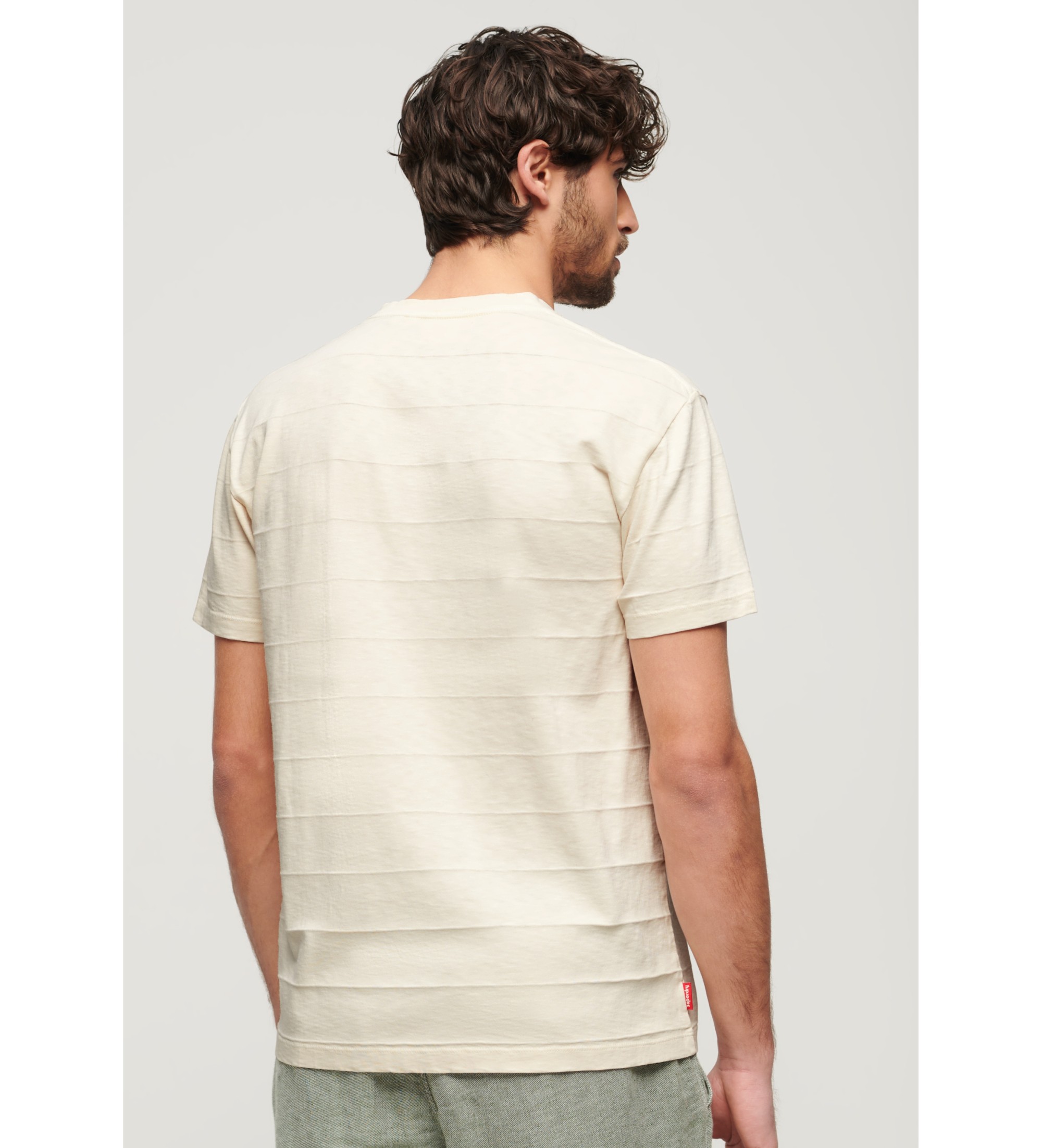 Superdry T-shirt com textura bege vintage e logótipo