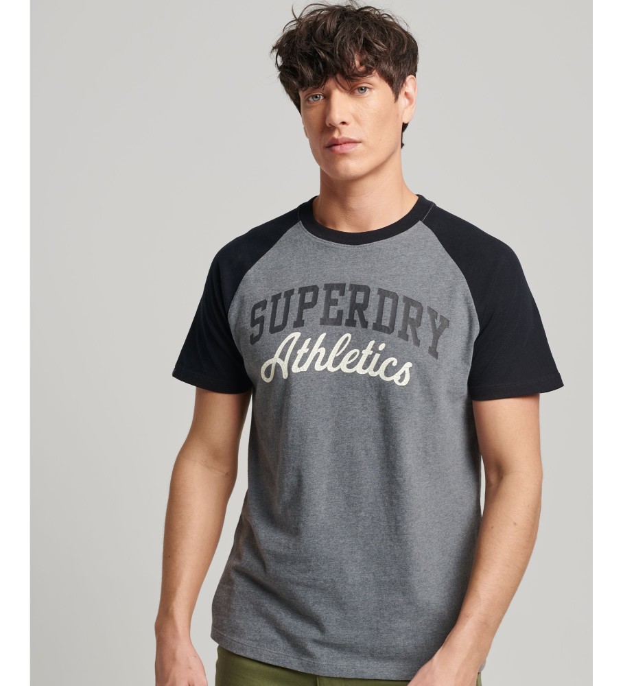 designer accessories brands footwear grey raglan fashion, Gym best Superdry shoes t-shirt Vintage and cotton Organic - and shoes Store Athletic - ESD sleeve