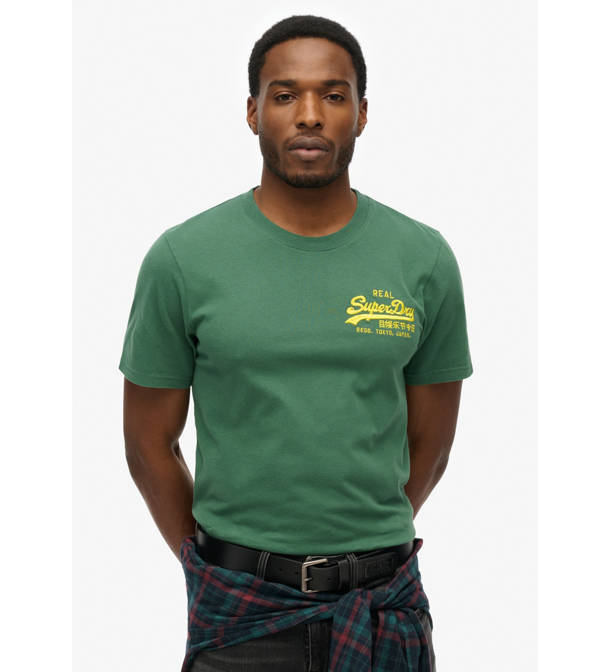 Superdry Grnes besticktes Vintage-T-Shirt