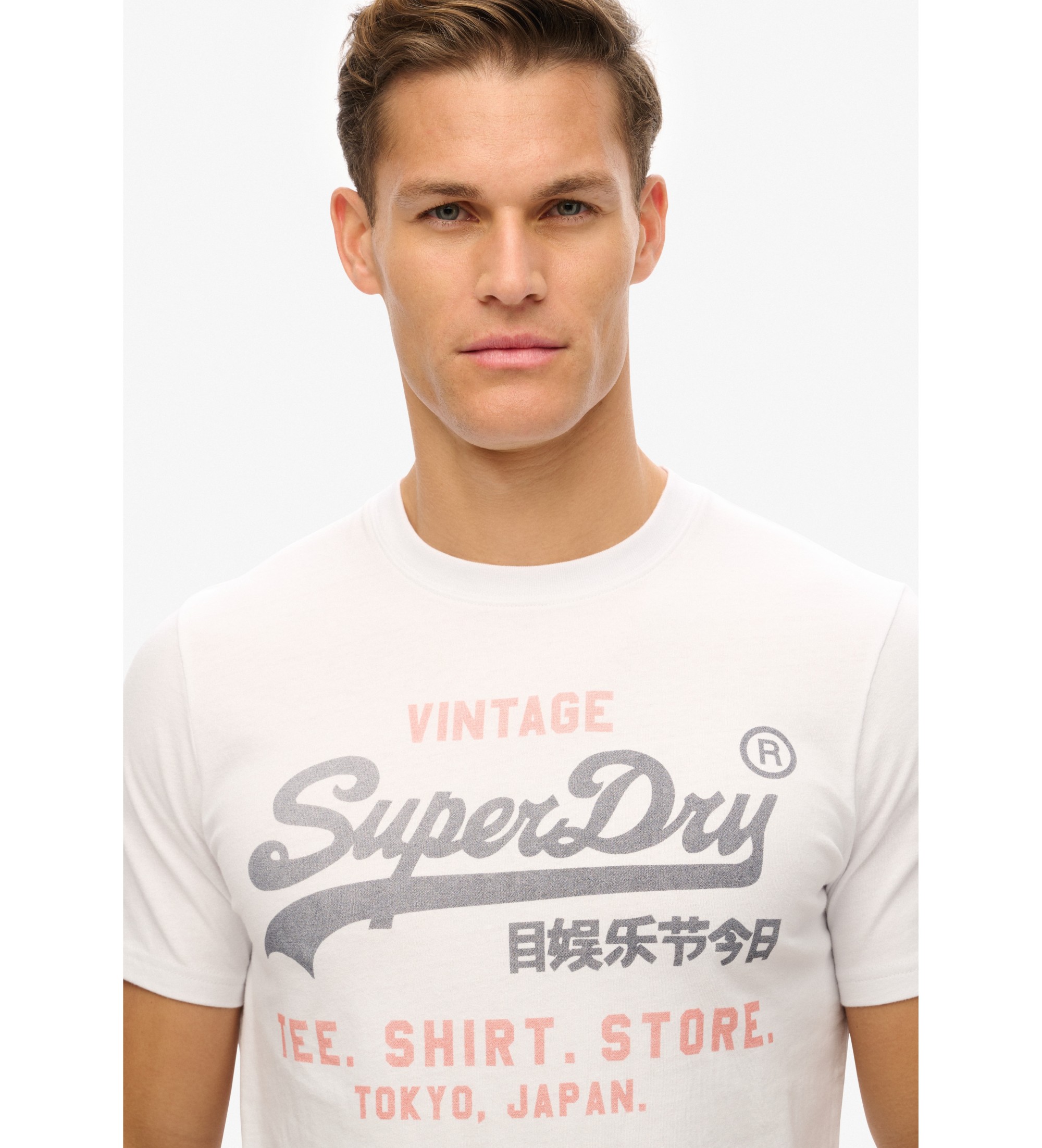 Superdry T-shirt Heritage com logtipo Vintage branco