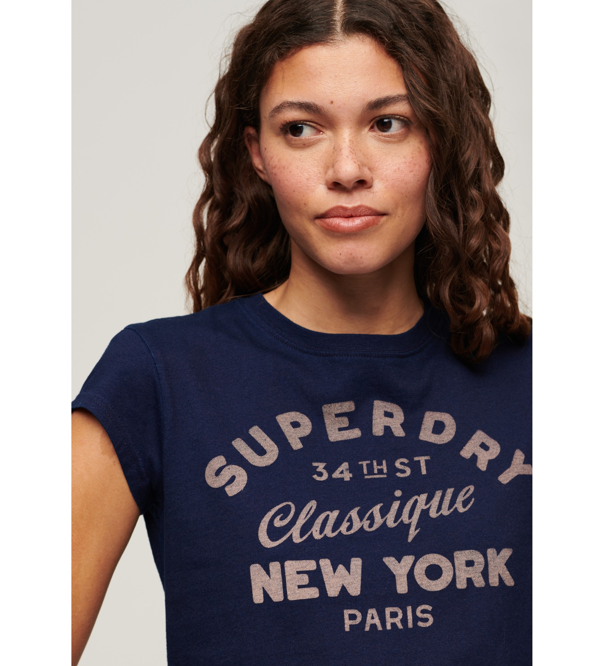 Superdry T-shirt con maniche ad aletta da lavoro blu scuro