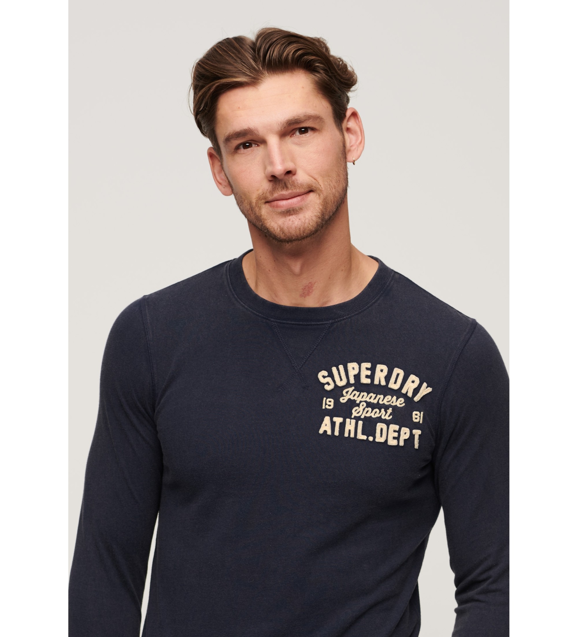 Superdry T-shirt a maniche lunghe blu scuro atletica vintage