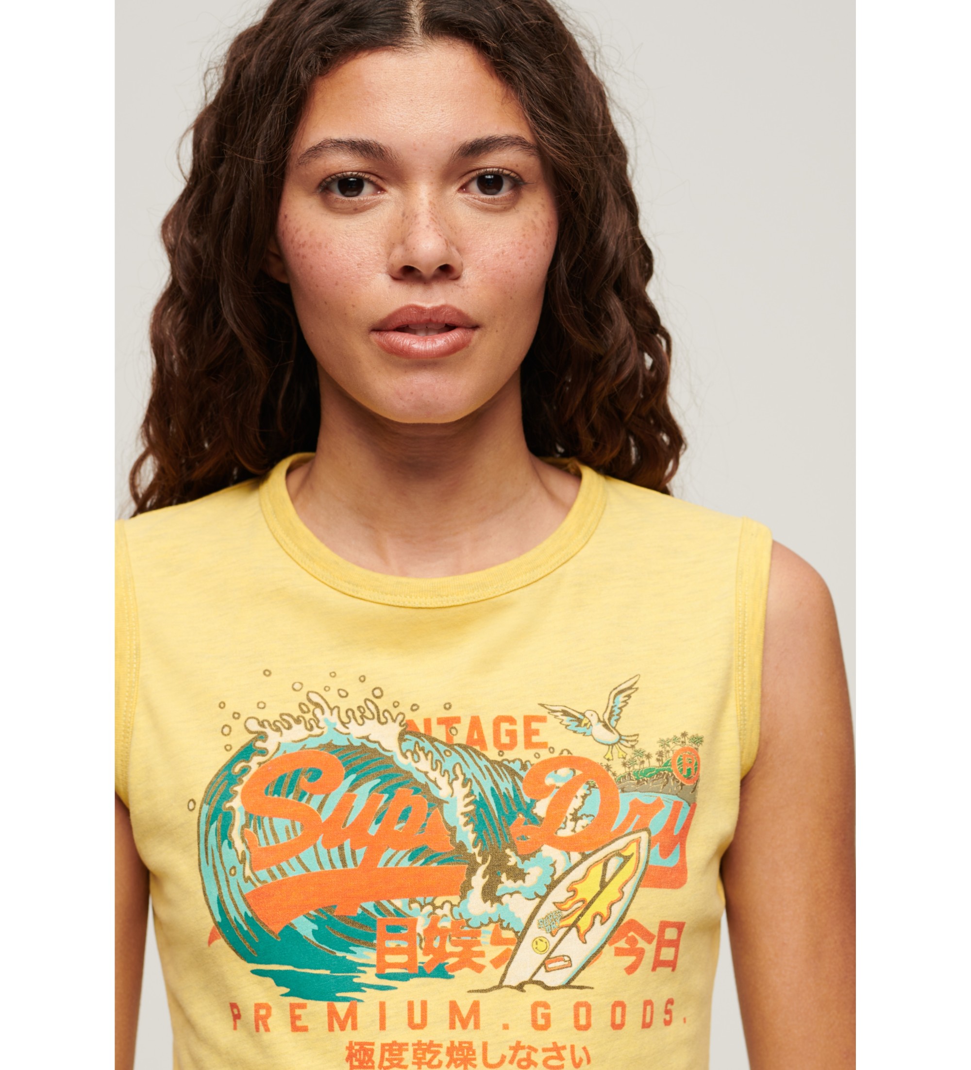 Superdry T-shirt ajusté avec logo LA Vintage jaune