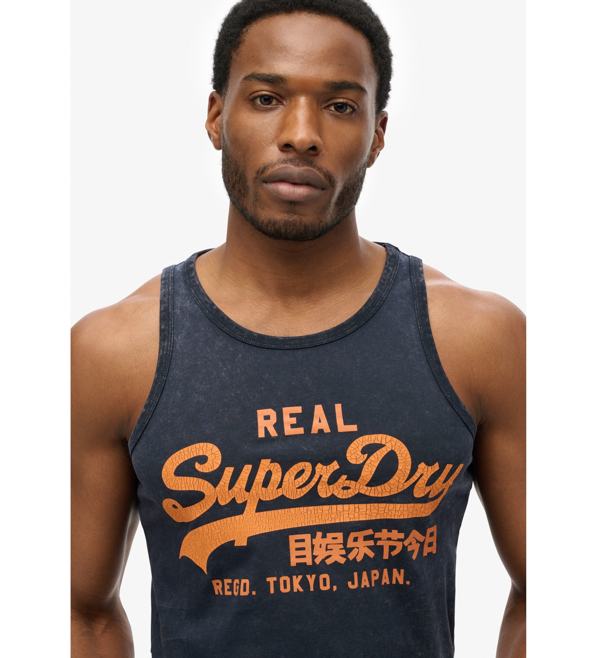 Superdry Vintage Cali navy logo tank top