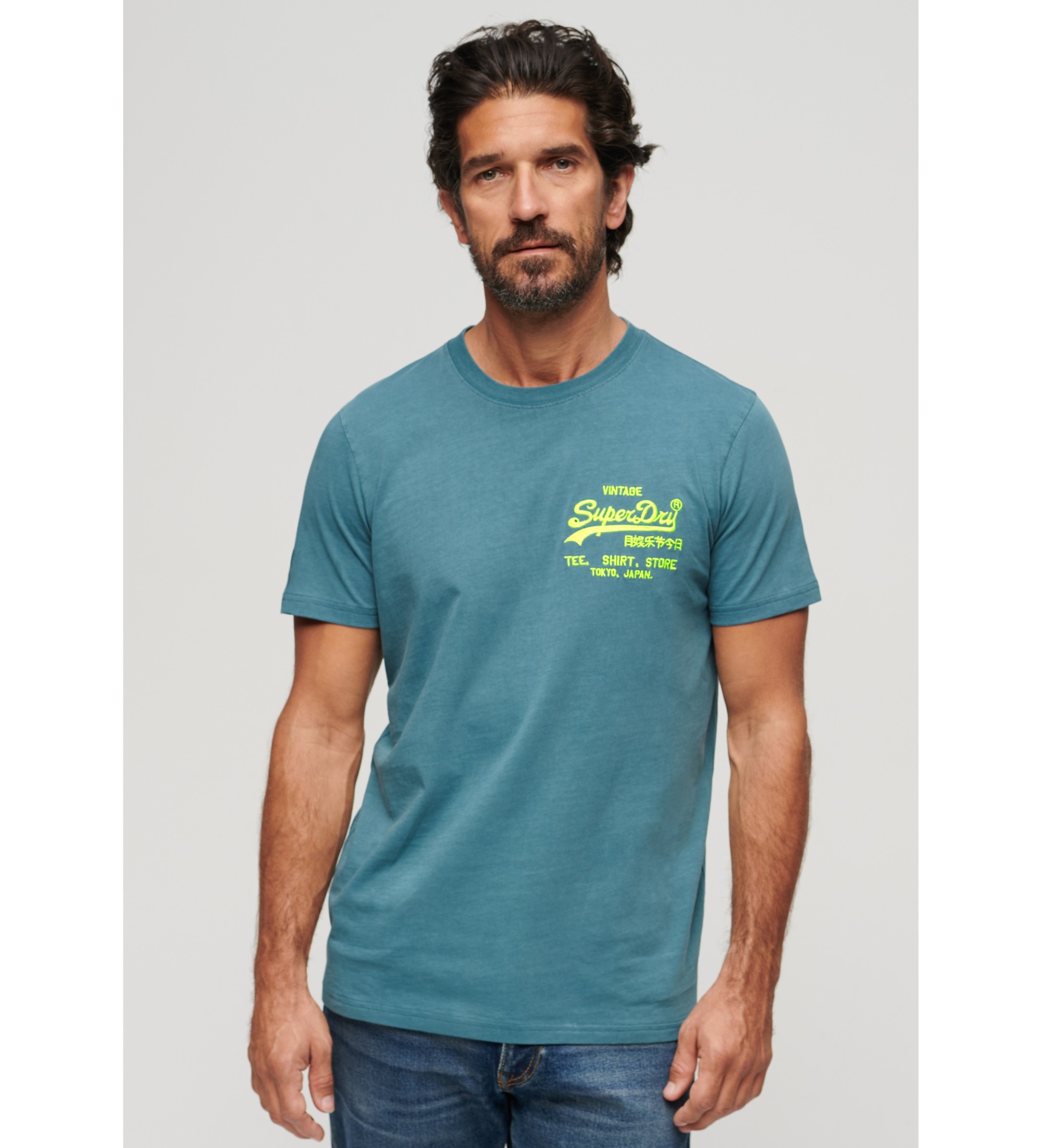Superdry Fluor T-shirt with blue Vintage logo