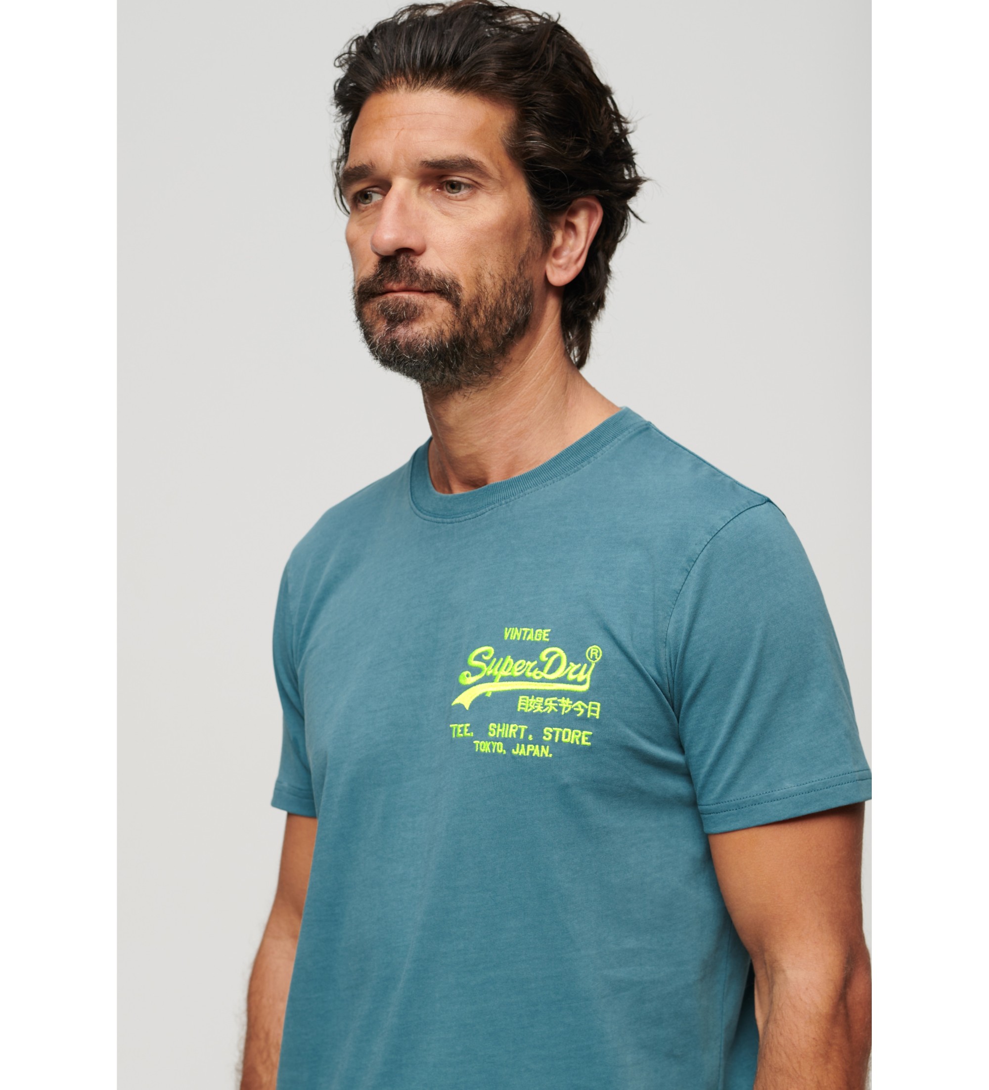 Superdry Fluor T-shirt with blue Vintage logo