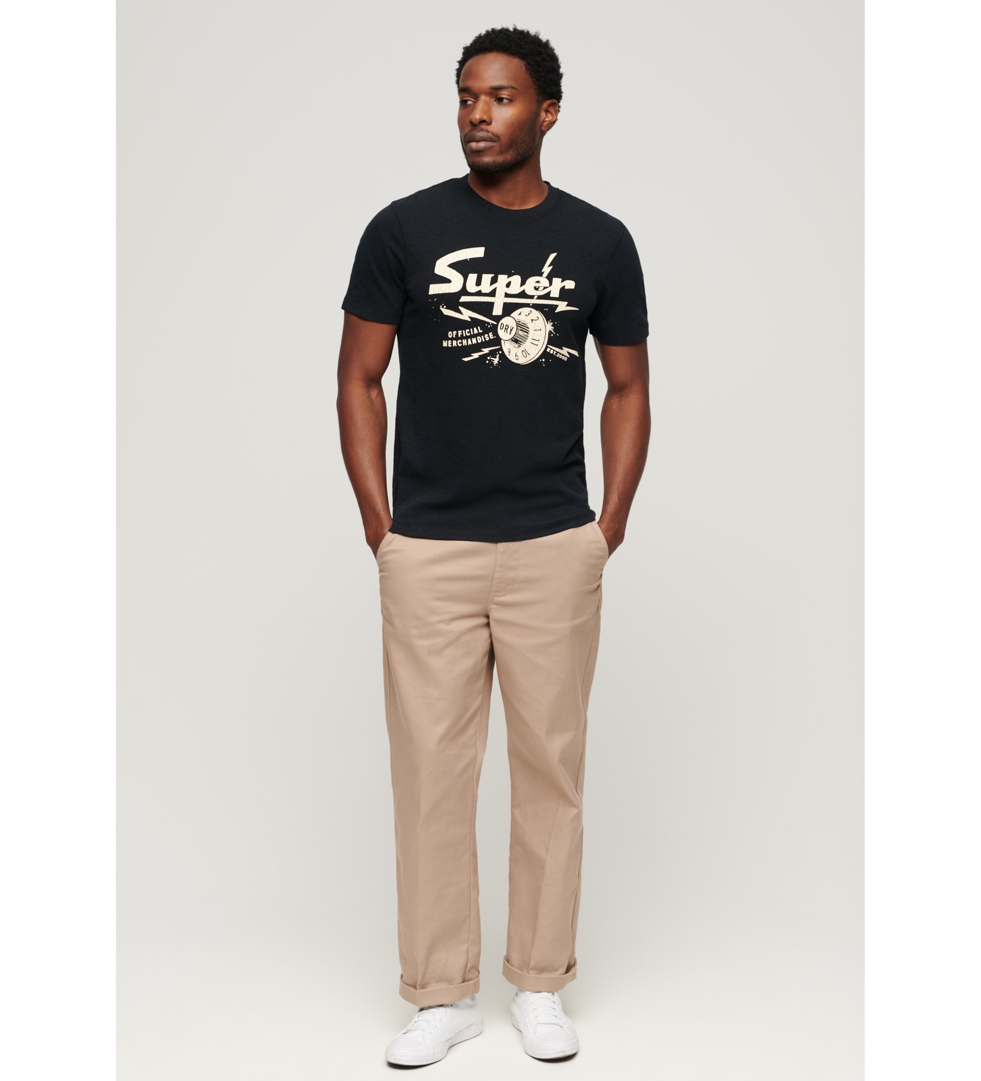 Superdry Retro Rocker grafisk T-shirt sort Superdry Retro Rocker grafisk T-shirt sort