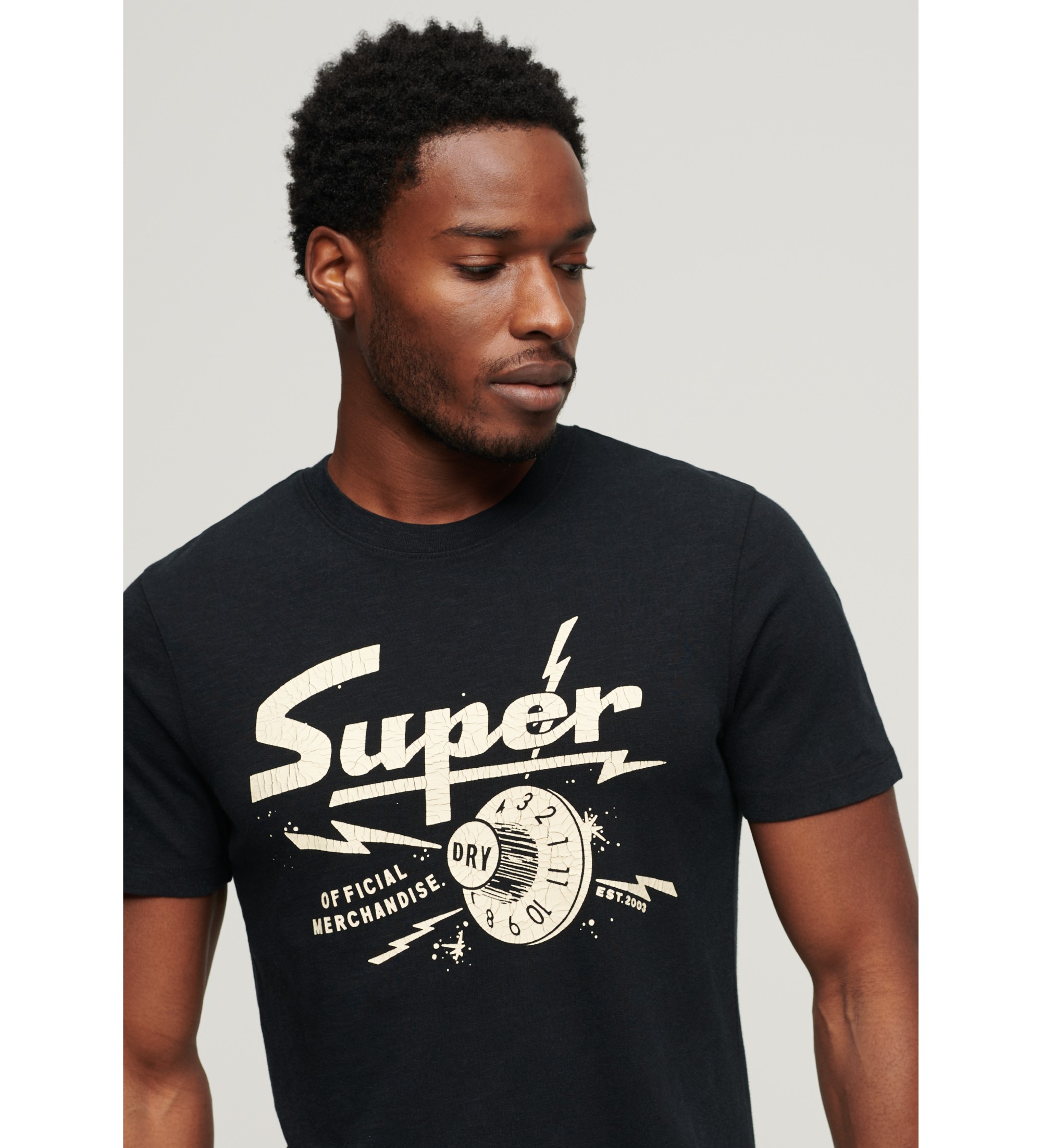 Superdry Retro Rocker grafisk T-shirt sort Superdry Retro Rocker grafisk T-shirt sort