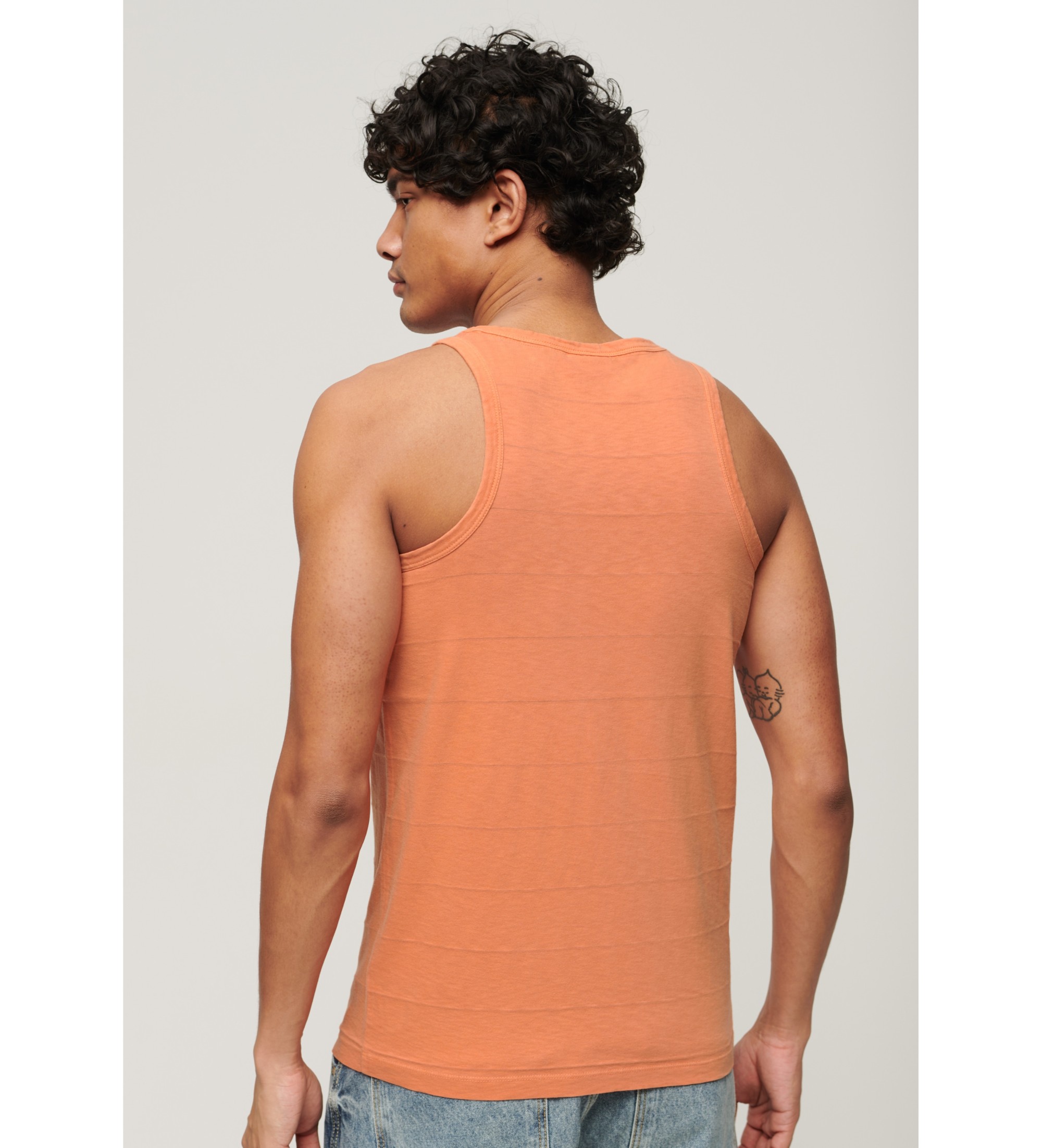 Superdry T-shirt en coton textur avec logo Vintage orange