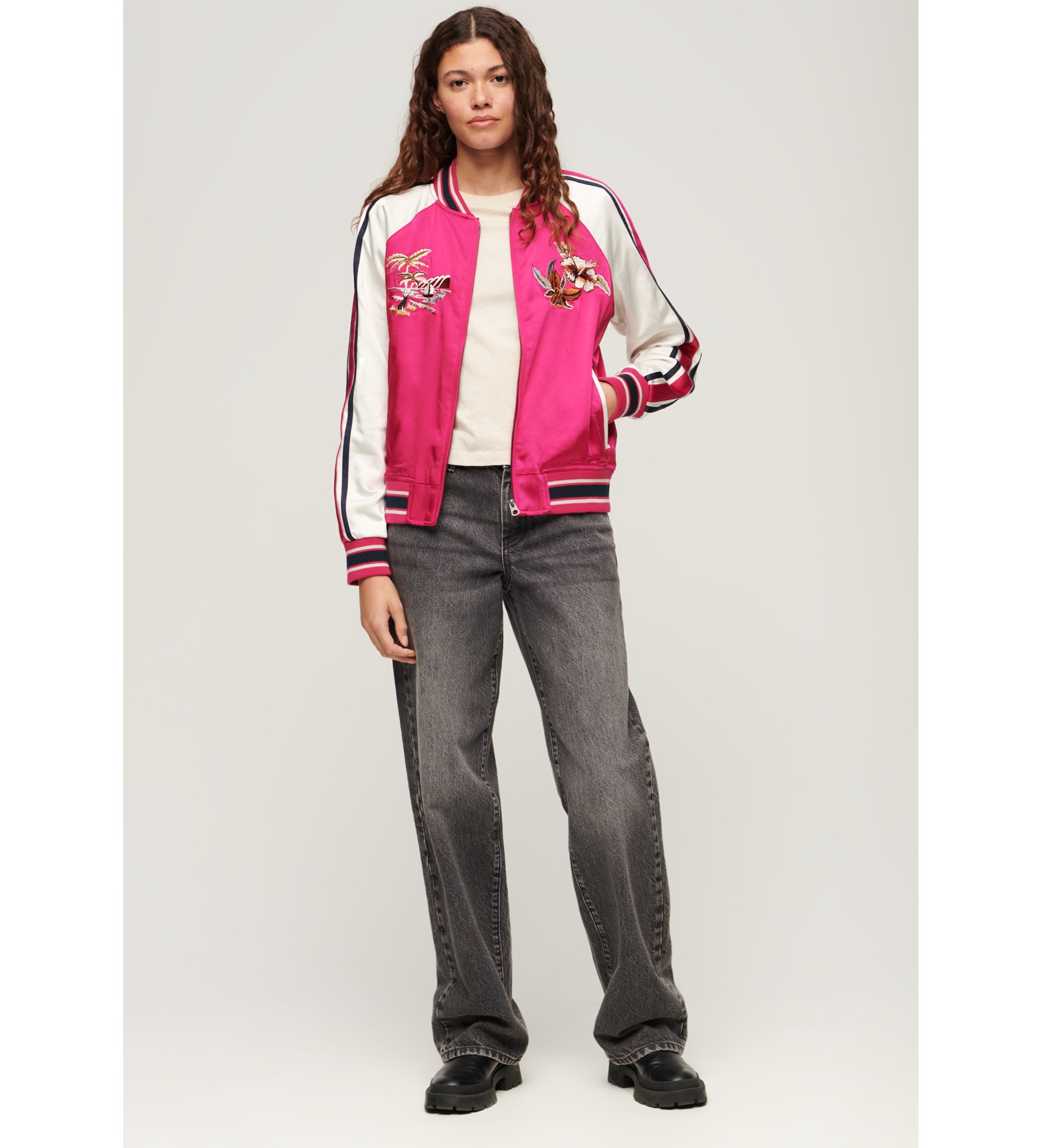 Superdry Suikajan Veste bombardier brodée rose Esdemarca
