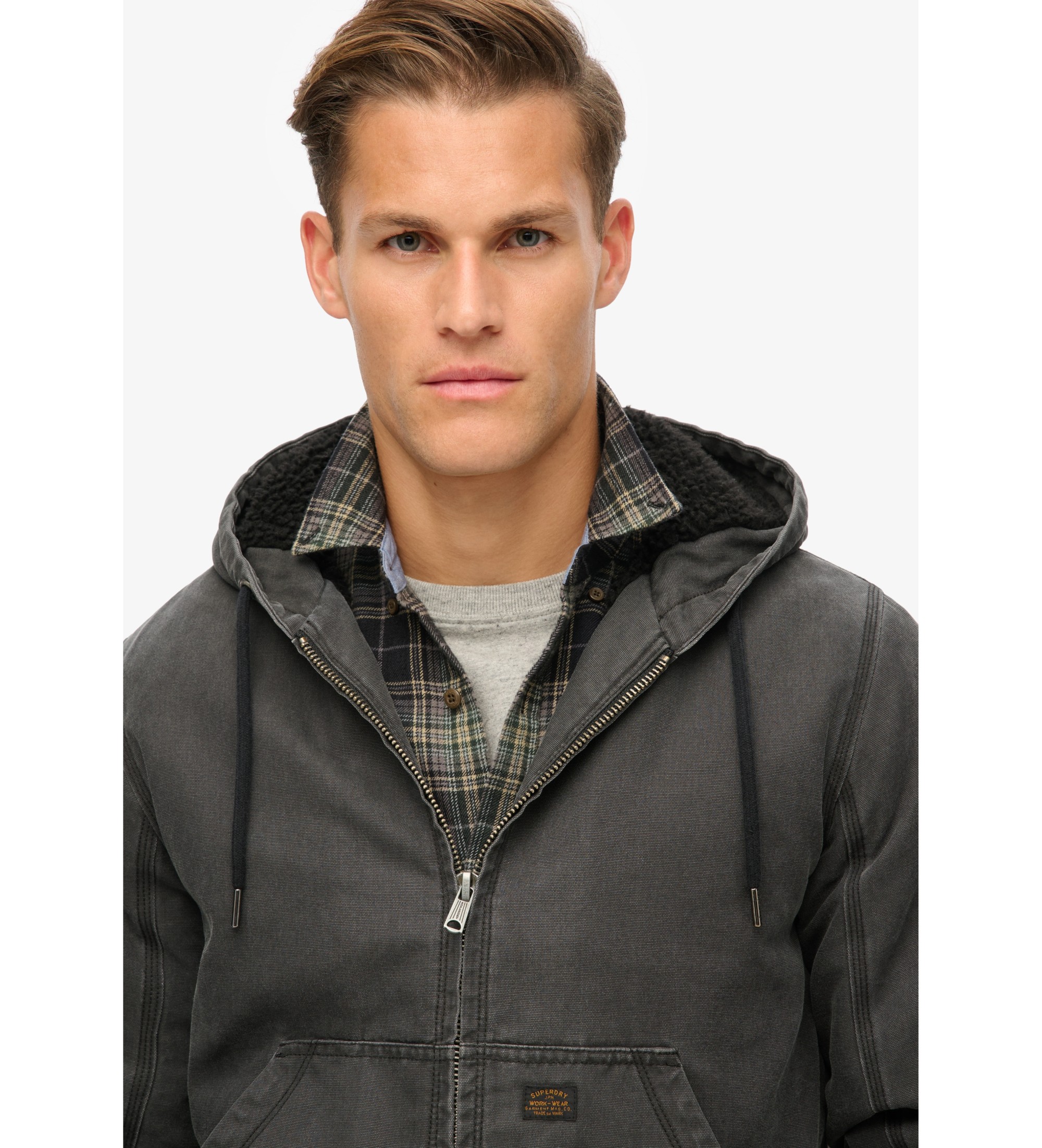 Superdry Vintage delovna oblačila Bomber jakna s kapuco črna