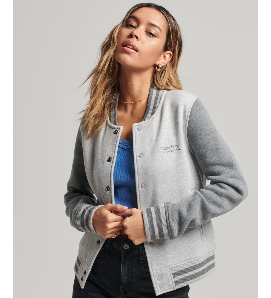 Superdry grey sales bomber jacket