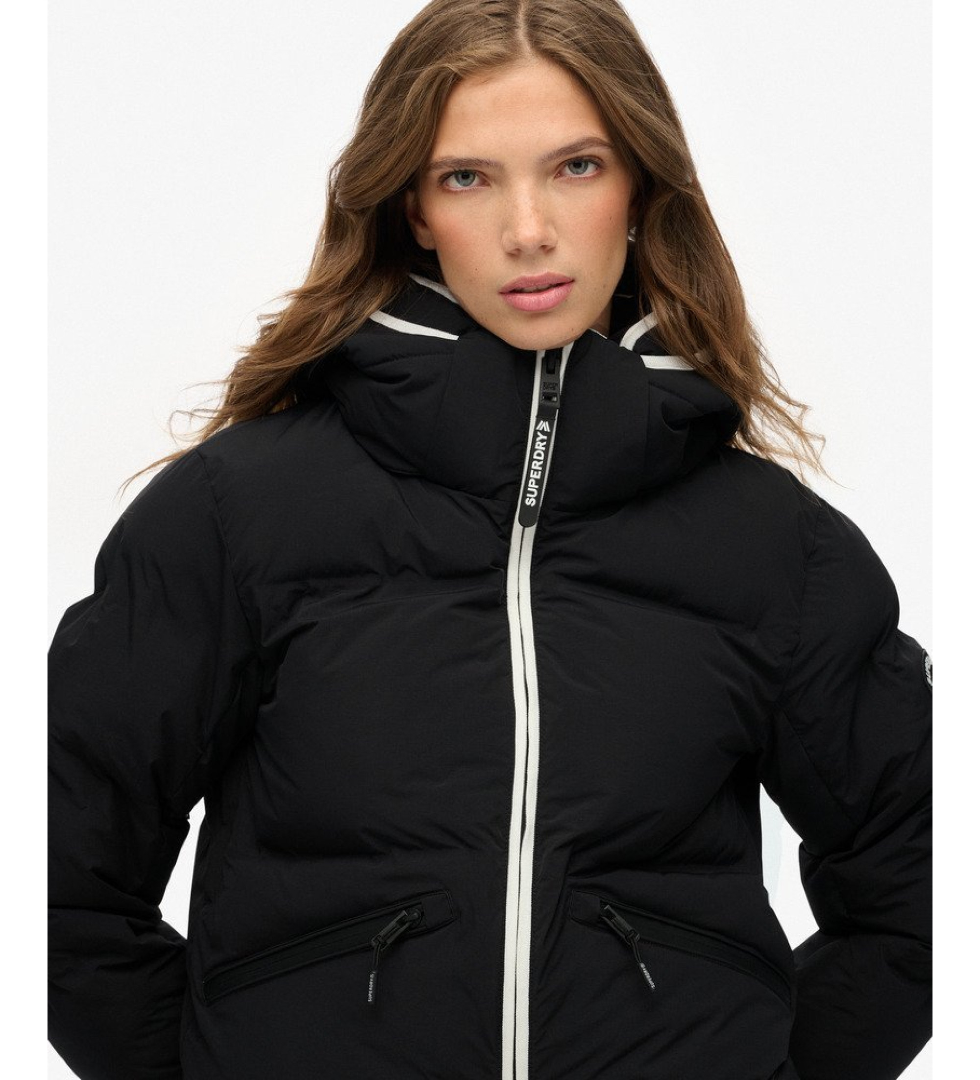 Superdry Bomber skidjacka med huva svart Superdry Bomber skidjacka med huva svart