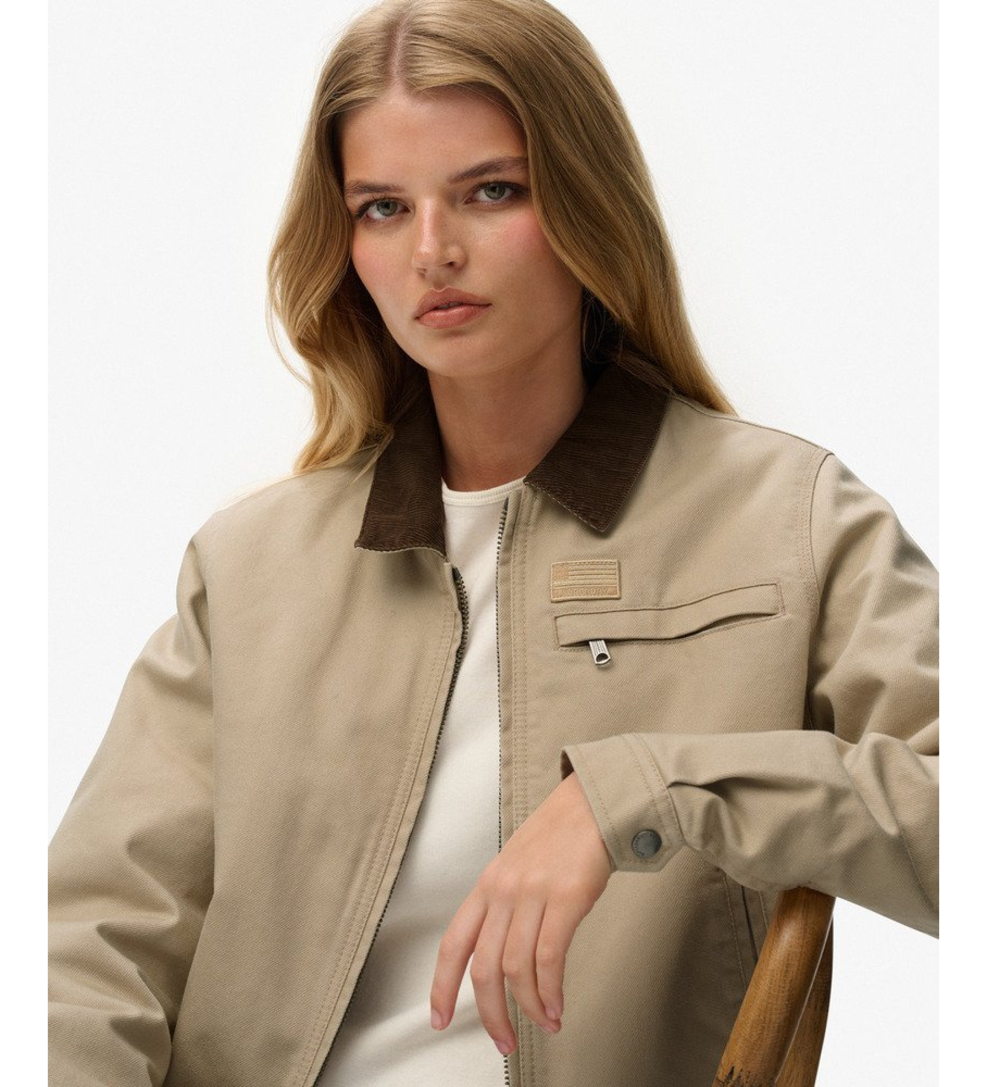 Superdry Kordelkragen Steppjacke Ranch Humus beige Superdry Kordelkragen Steppjacke Ranch Humus beige