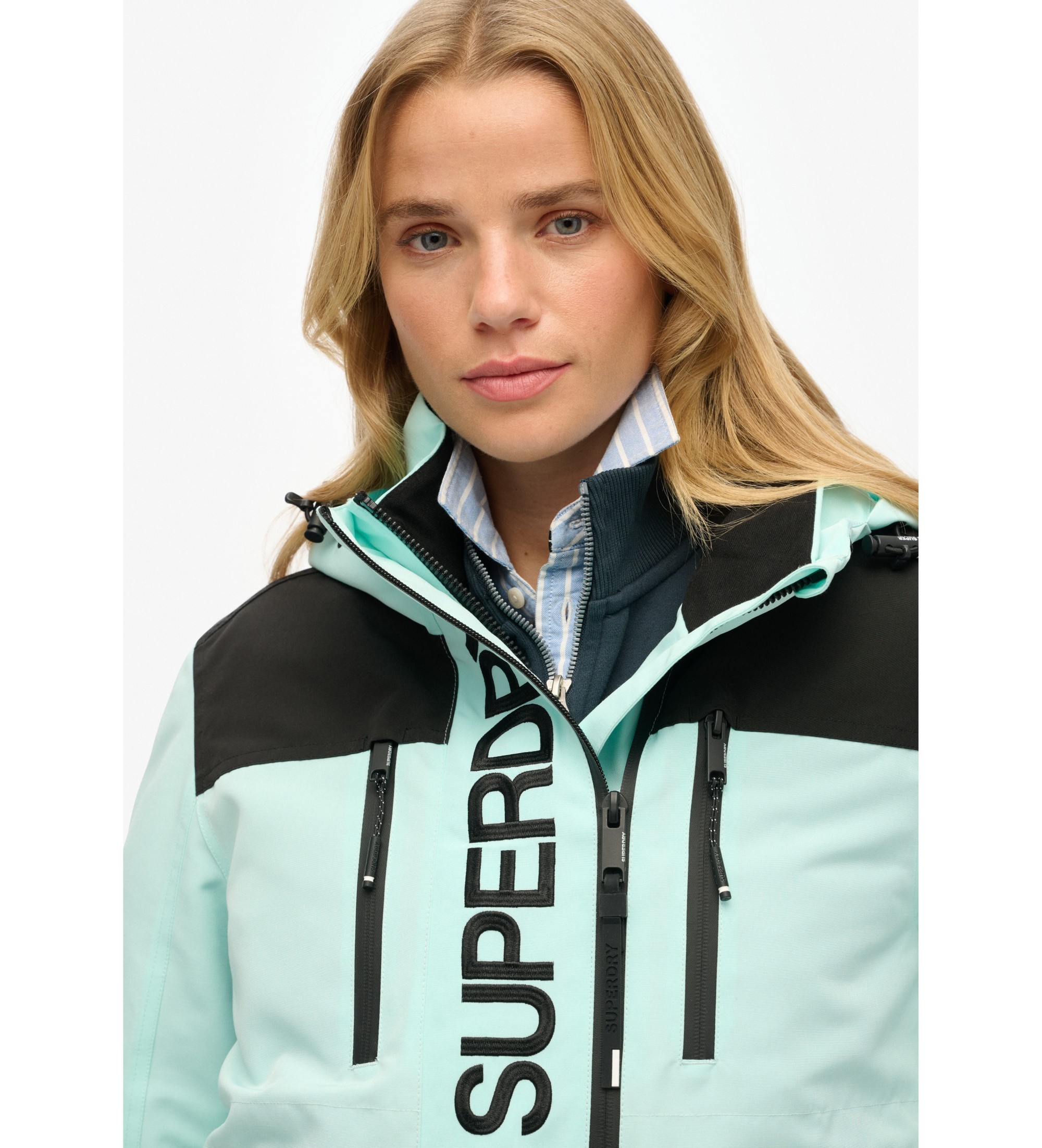 Superdry Ultimate windjack kleurblok blauw