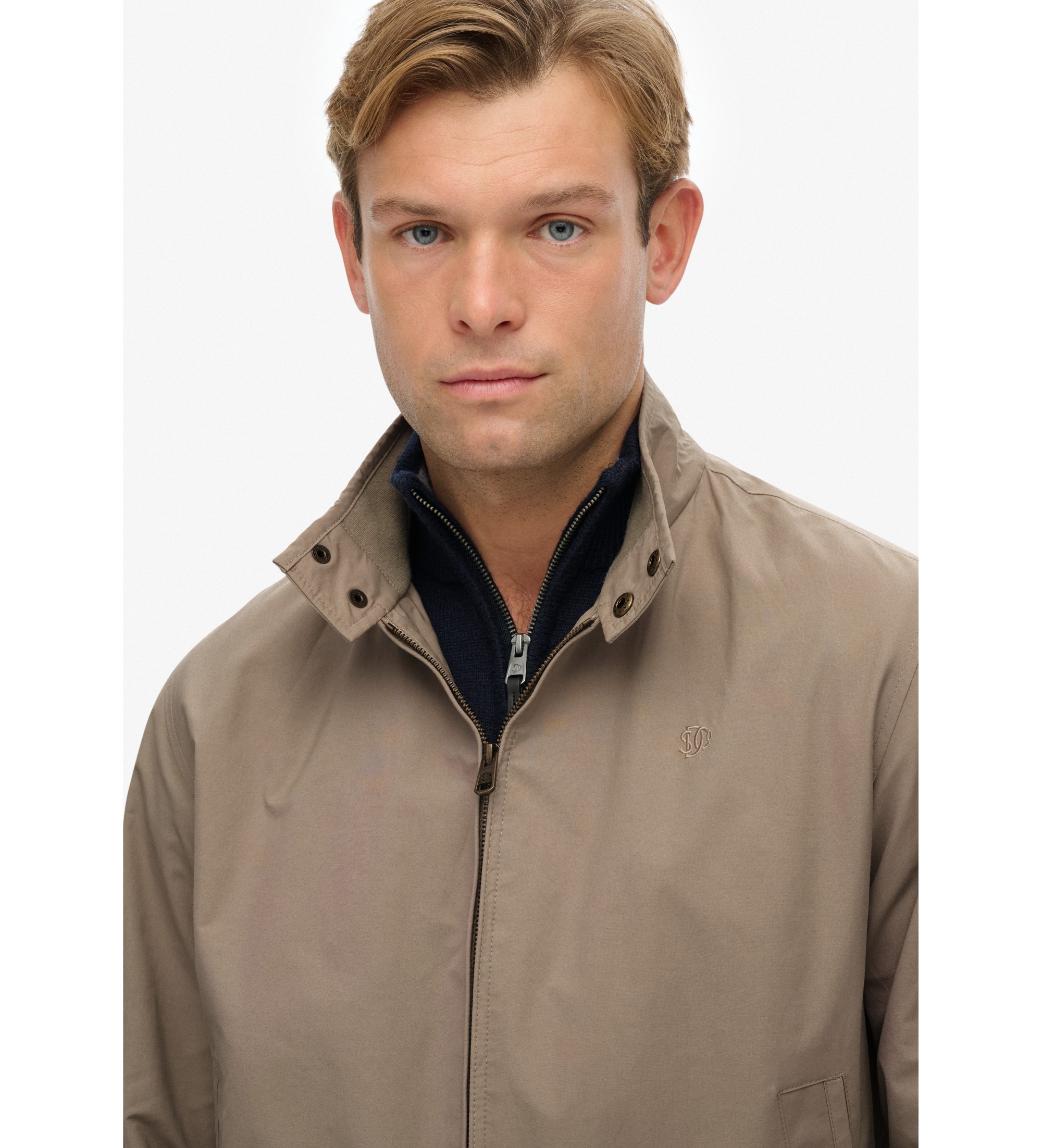 Superdry Klassisk Harrington-jakke, beige Superdry Klassisk Harrington-jakke, beige