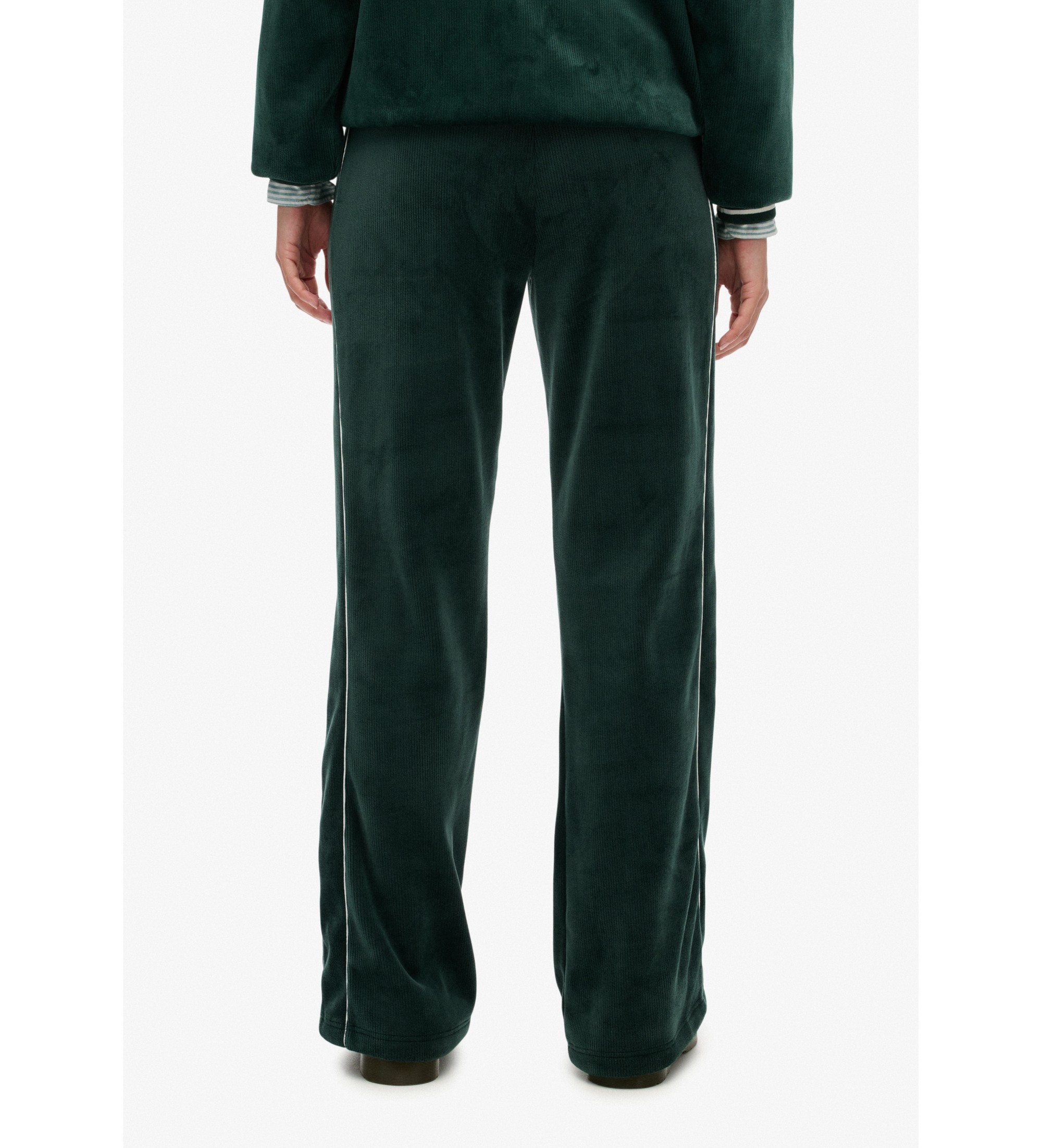 Superdry Country Club Velour Straight Trousers grøn Superdry Country Club Velour Straight Trousers grøn