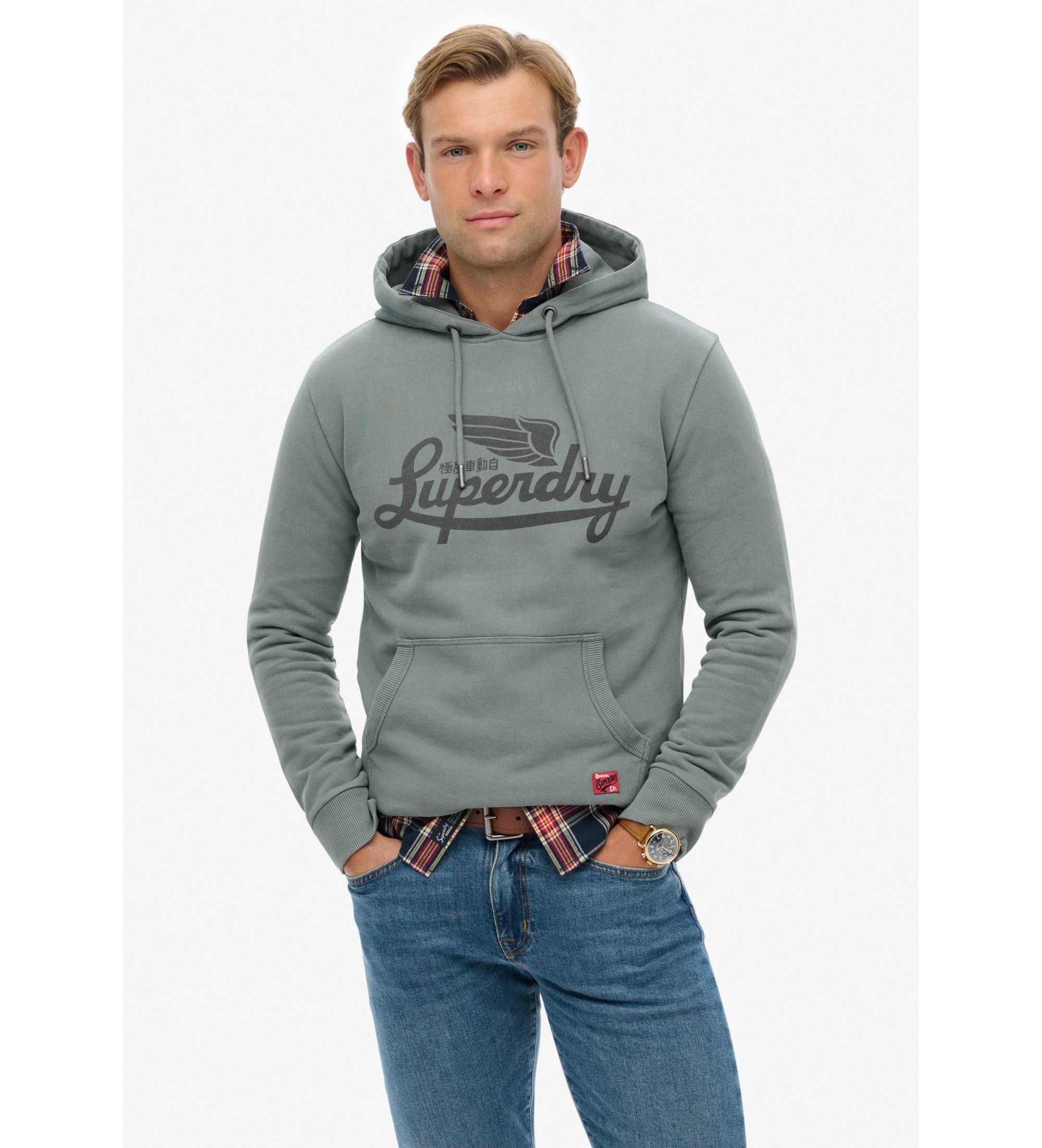 Superdry Sweatshirt da marca Heritage Azul descontrado