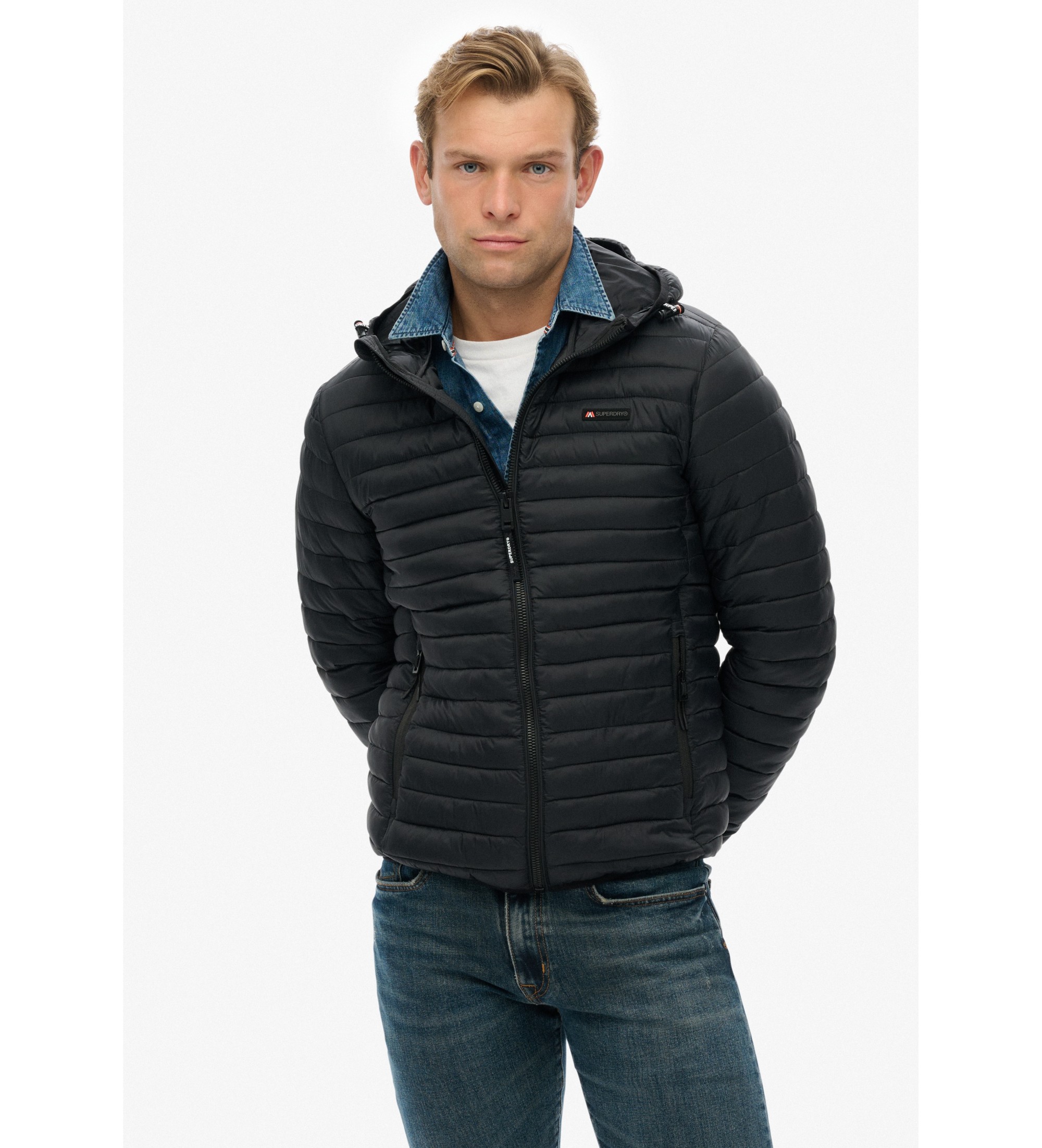 Superdry Fuji Lite Jacke mit Kapuze schwarz Superdry Fuji Lite Jacke mit Kapuze schwarz
