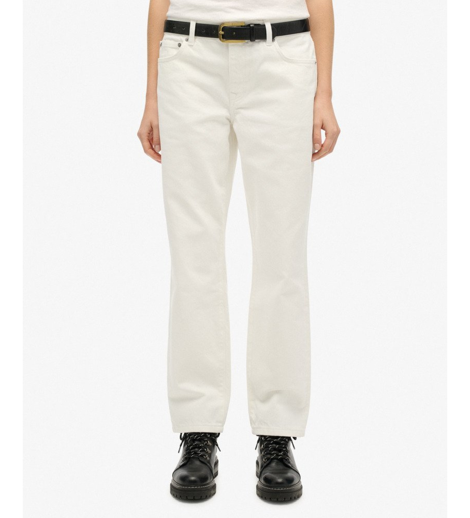 Superdry Jeans Mid Rise Straight off-white Superdry Jeans Mid Rise Straight off-white