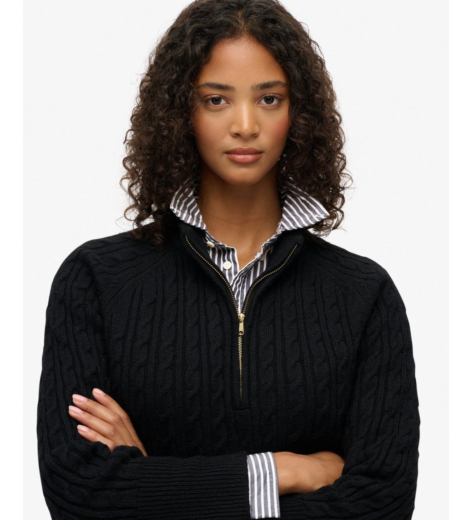 Superdry Jersey Brushed Cable negro Superdry Jersey Brushed Cable negro