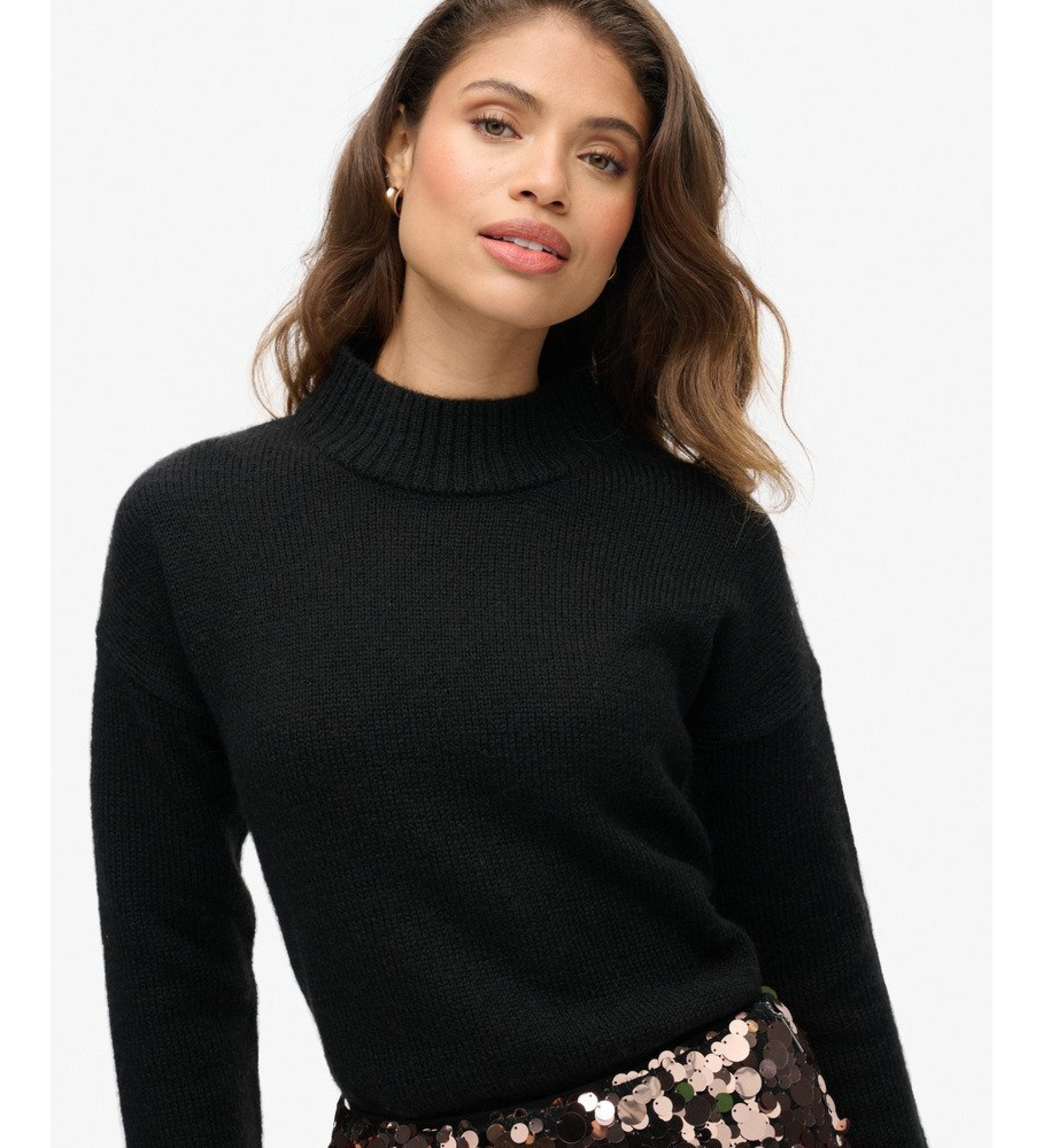 Superdry Jersey Essential Mock negro Superdry Jersey Essential Mock negro