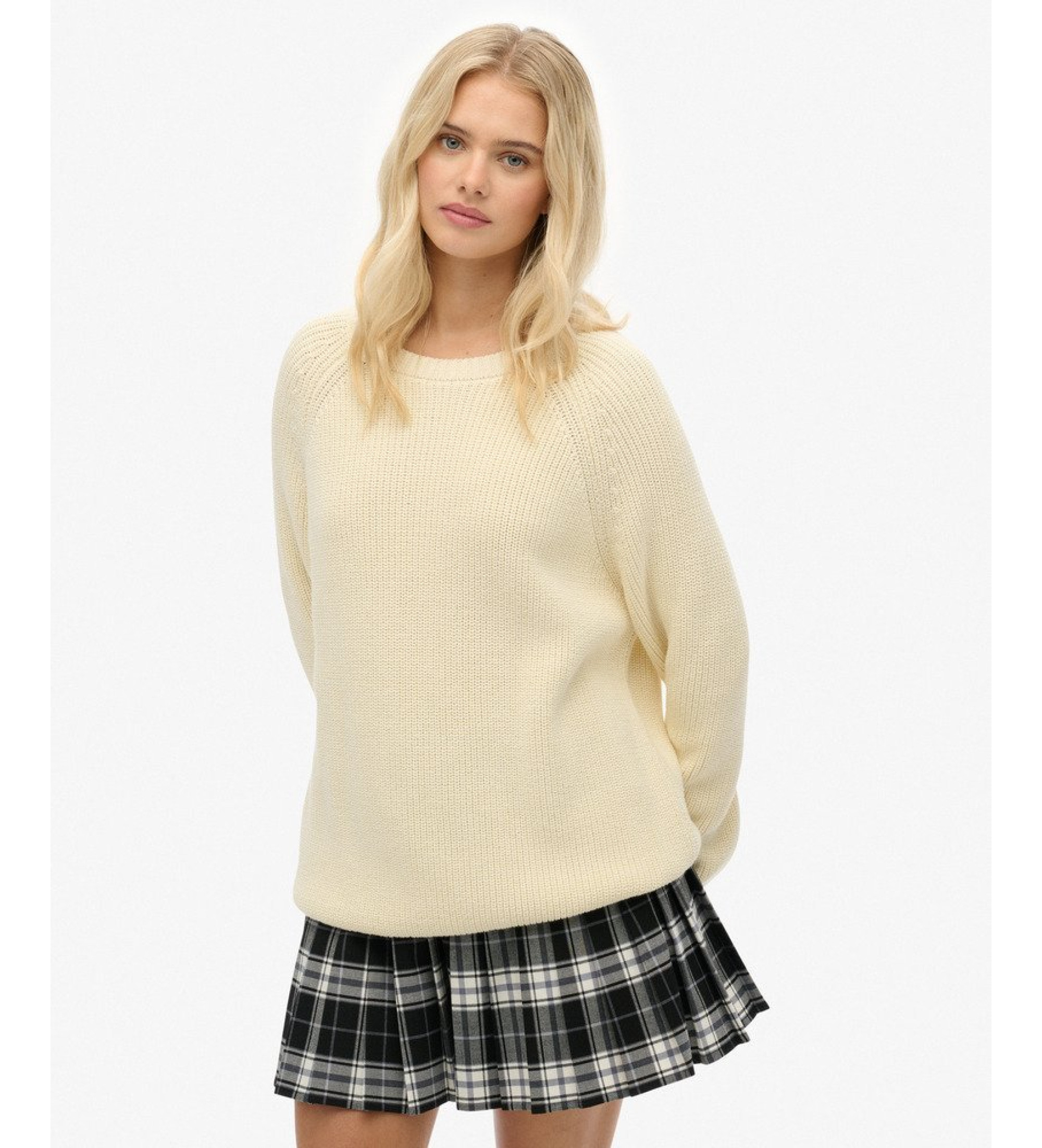 Superdry Jersey Relaxed Rib Knitted beige Superdry Jersey Relaxed Rib Knitted beige