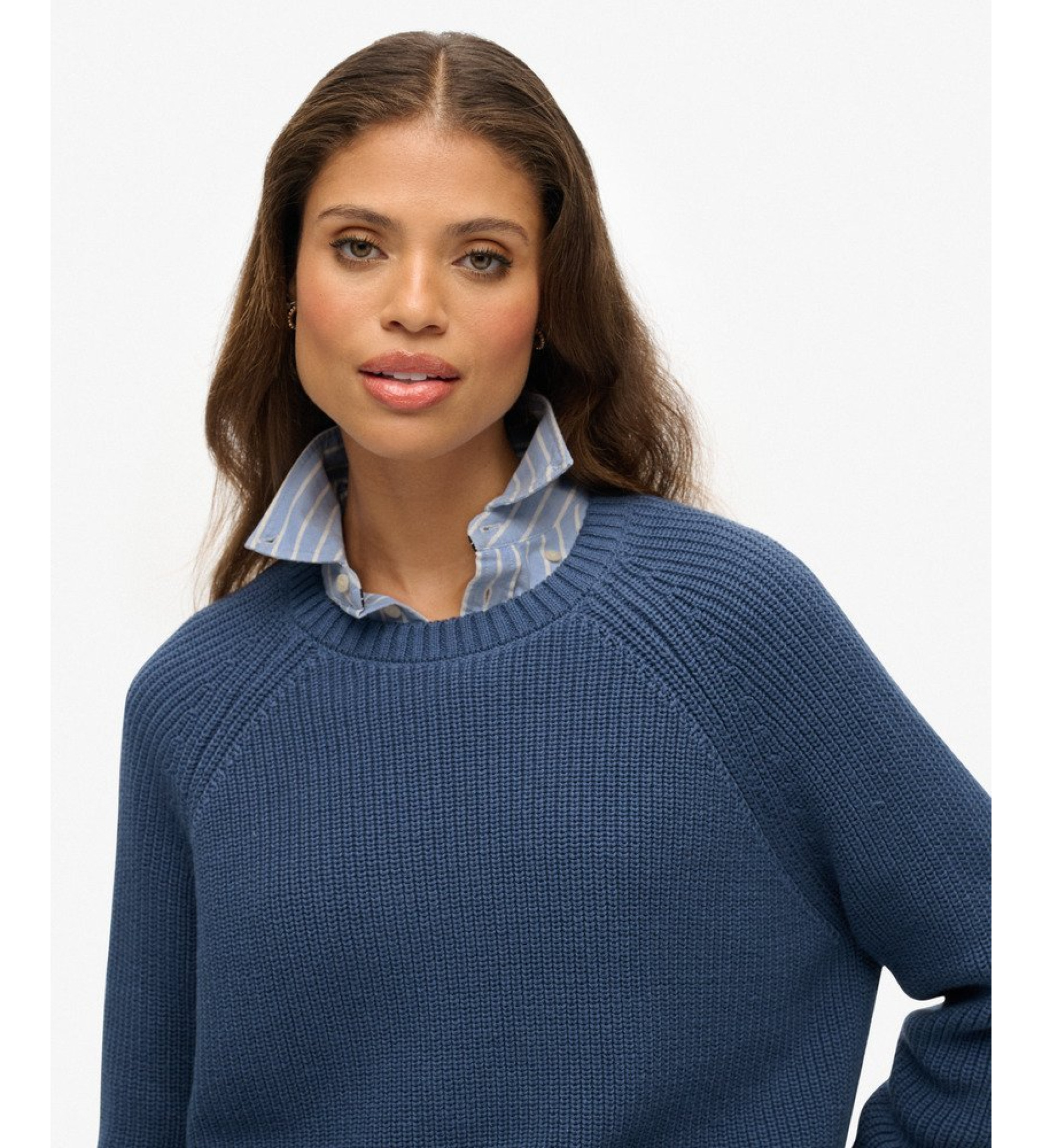 Superdry Sweter z prążkowanej dzianiny w kolorze niebieskim Superdry Sweter z prążkowanej dzianiny w kolorze niebieskim