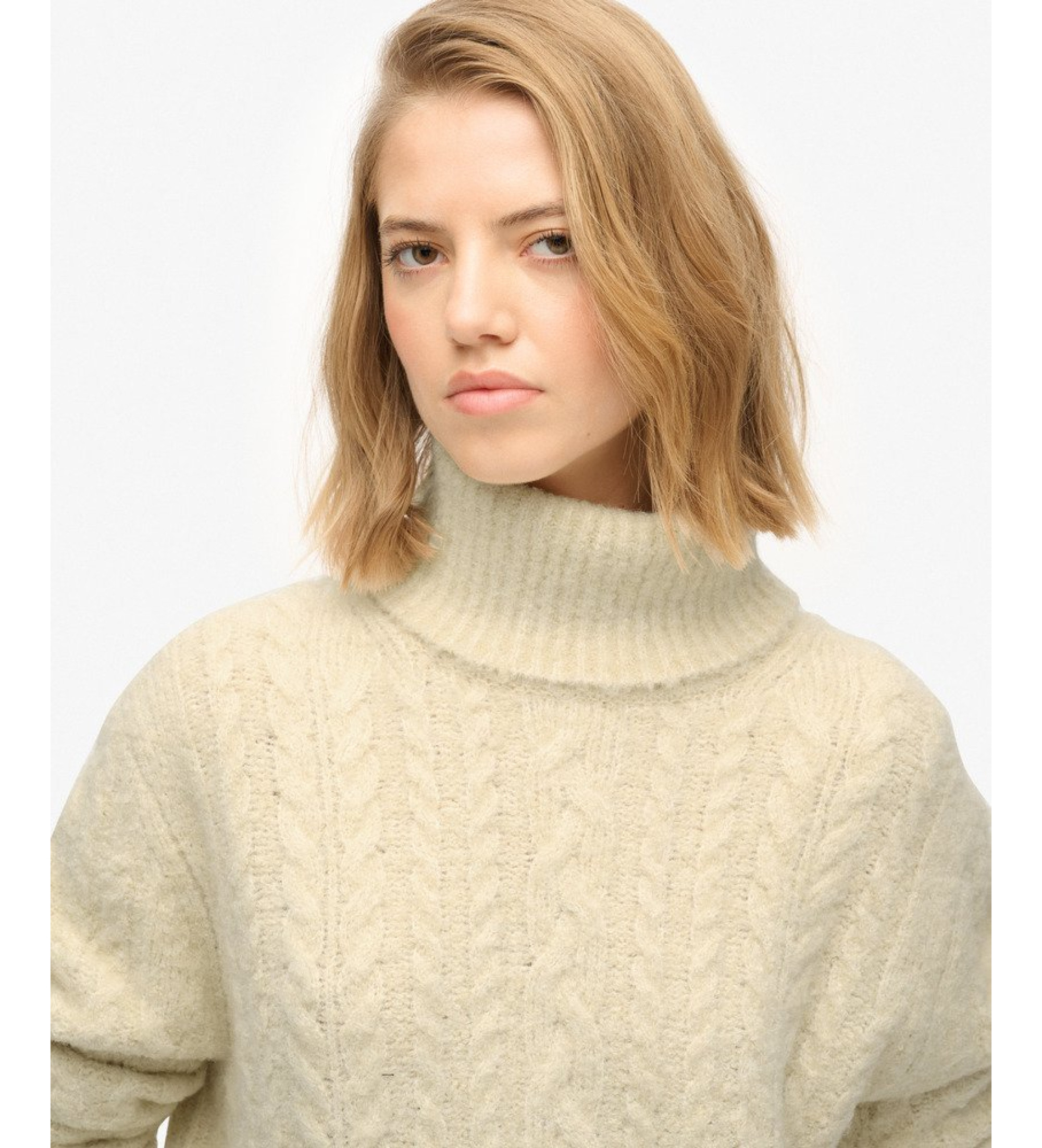 Superdry Pull beige à roulettes Superdry Pull beige à roulettes