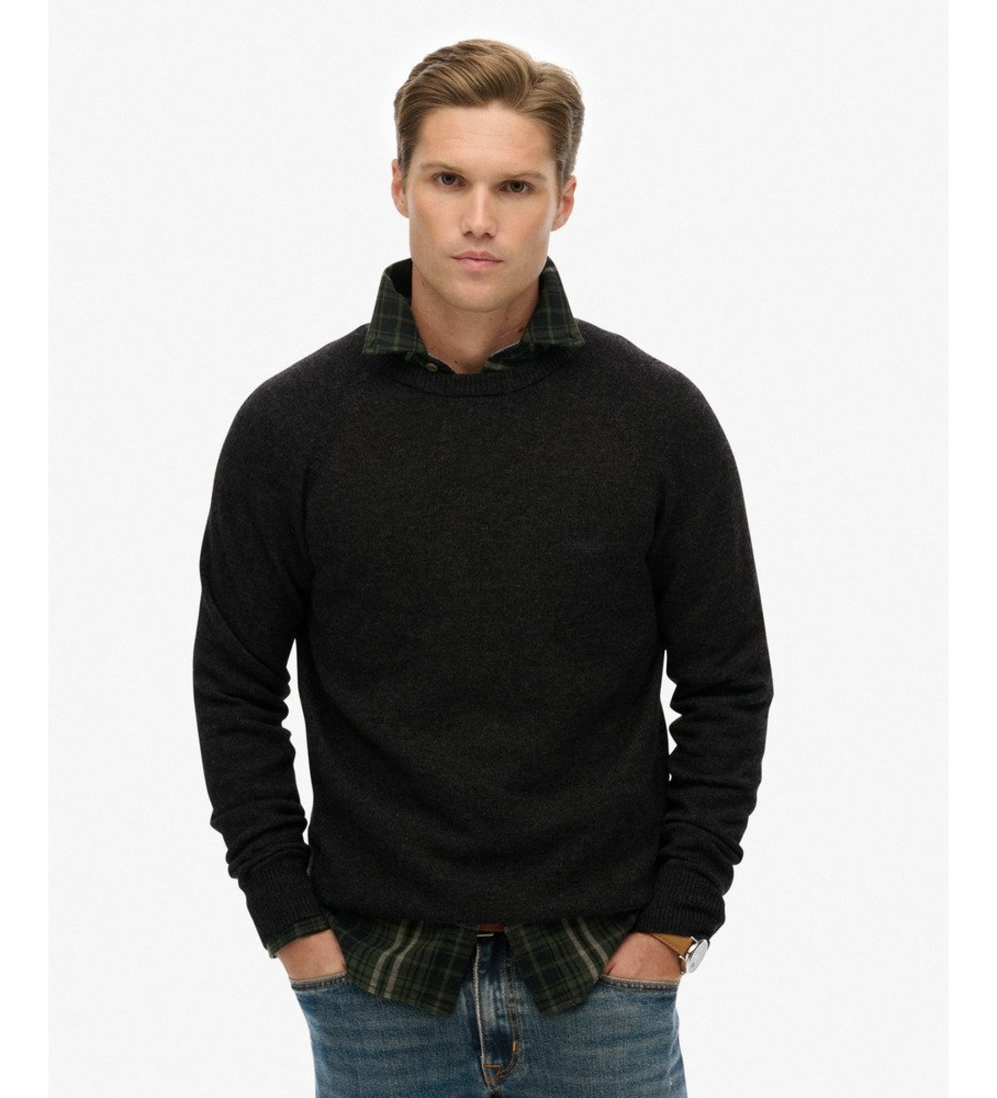 Superdry Camisola de lã preta Superdry Camisola de lã preta