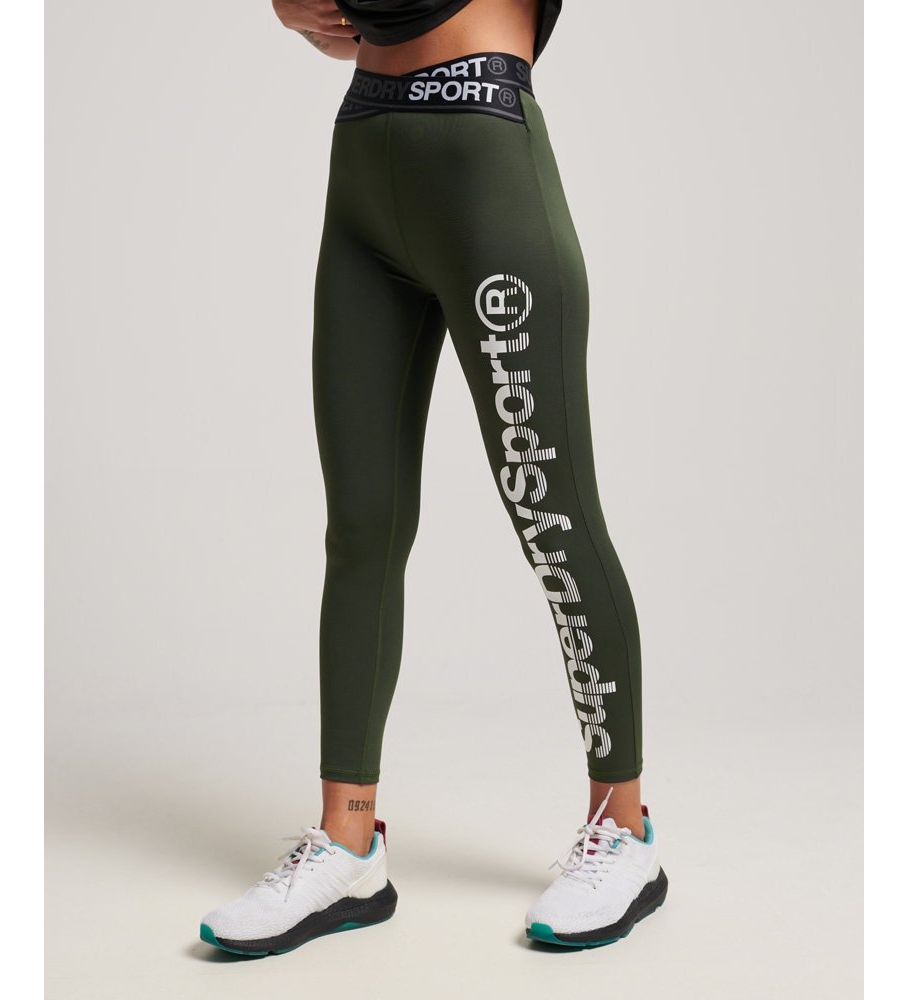 Superdry Leggings Training Cross 7/8 green - ESD Store fashion
