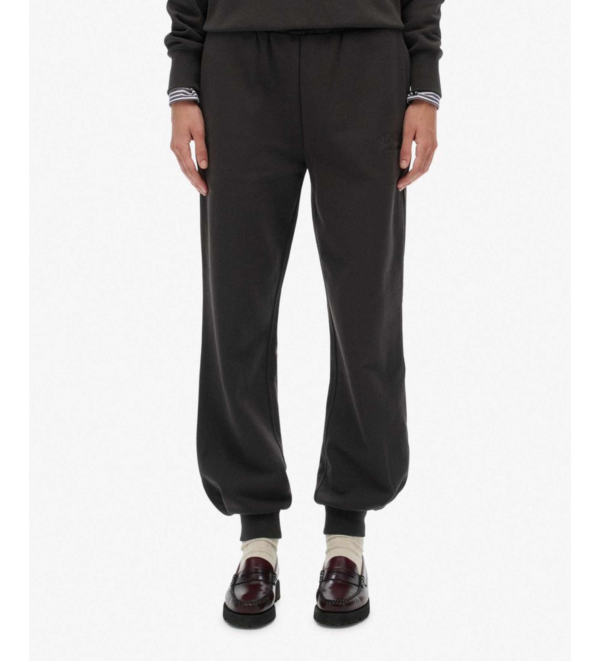 Superdry Country Club Jogger-bukser med manchet, sort Superdry Country Club Jogger-bukser med manchet, sort