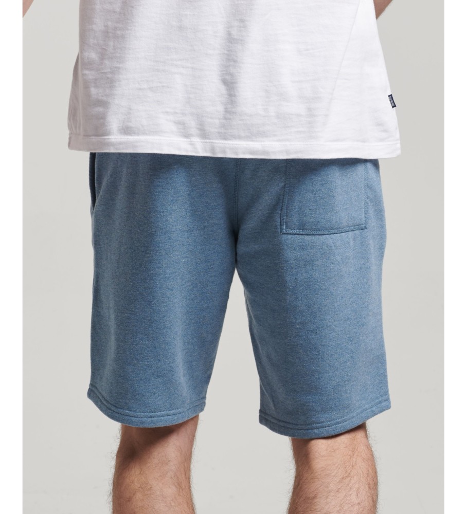 Superdry Shorts in maglia con logo vintage ricamato blu