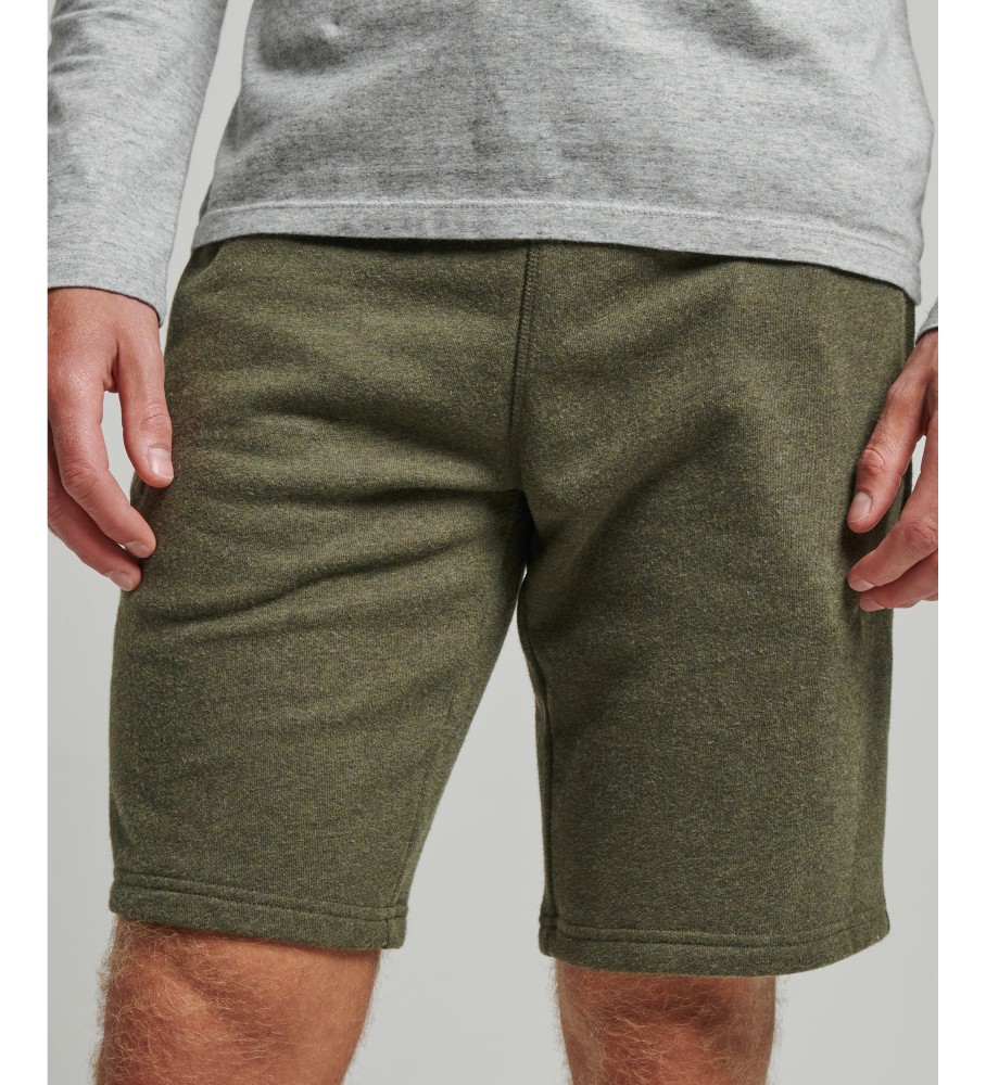 Superdry Pantaloncini in maglia con logo vintage ricamato verde