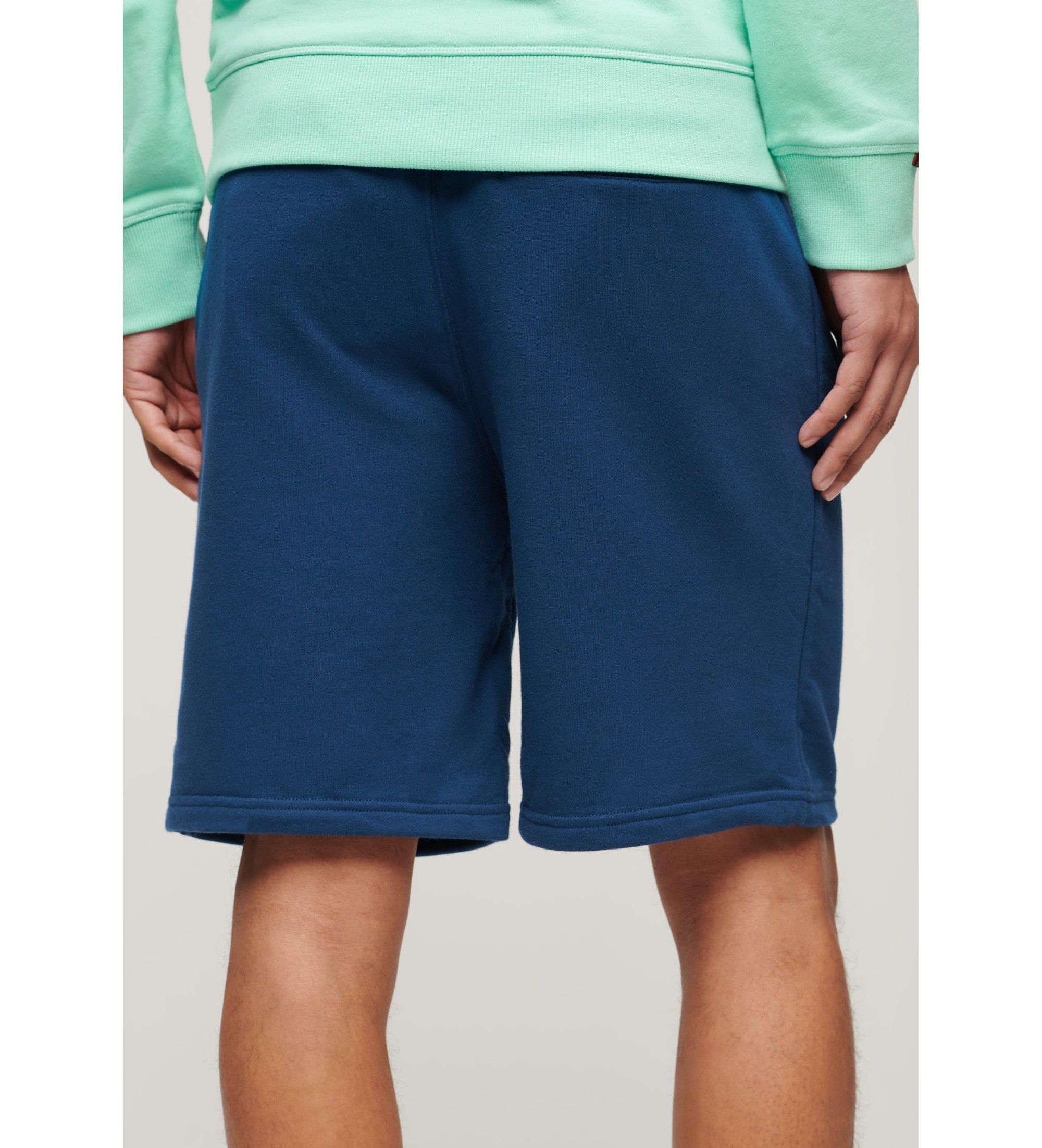 Superdry Calções de malha com logótipo Essential azul-marinho