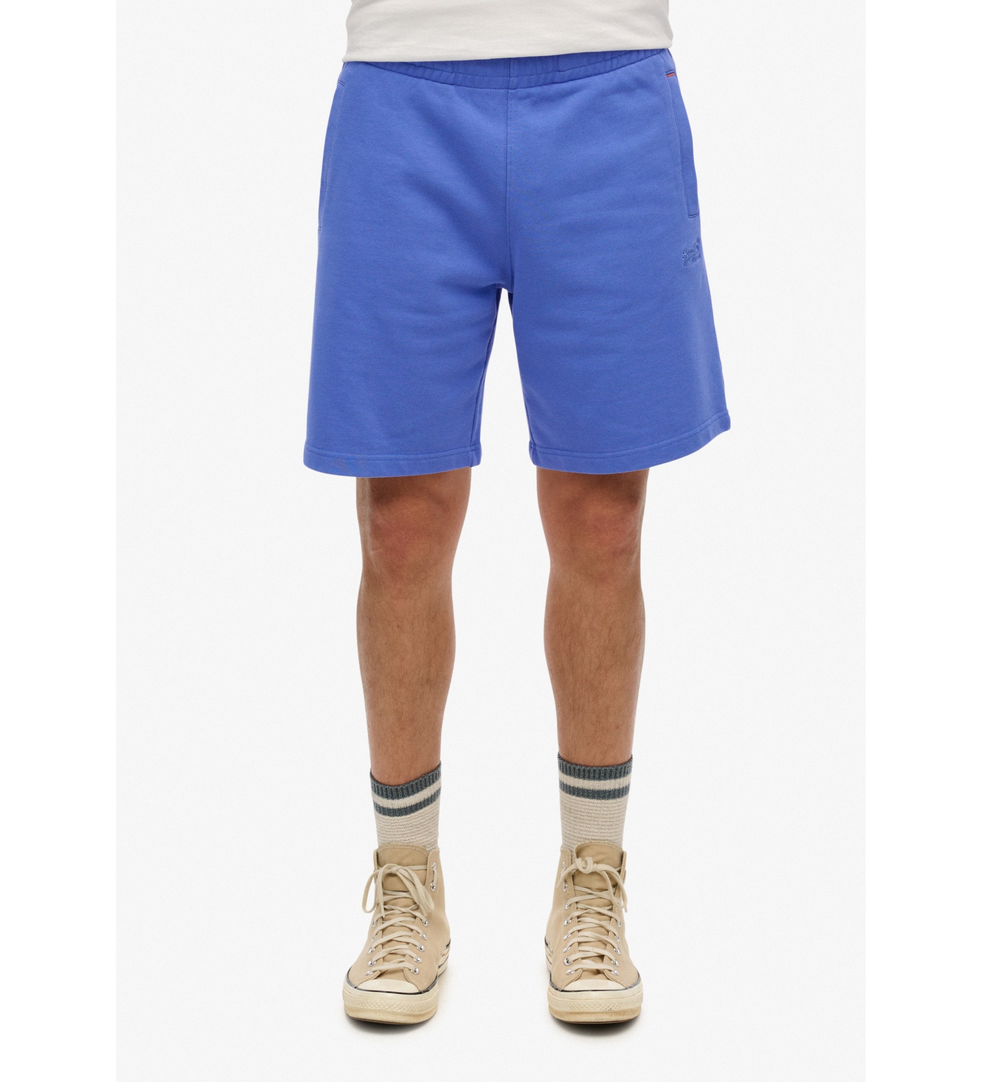 Superdry Gebreide shorts met logo Essential blauw