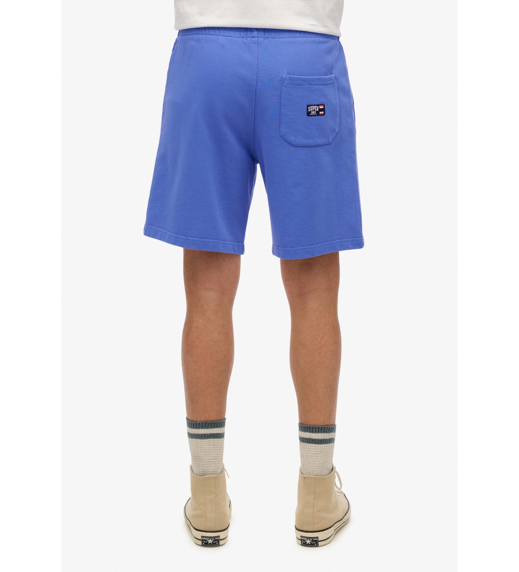 Superdry Gebreide shorts met logo Essential blauw