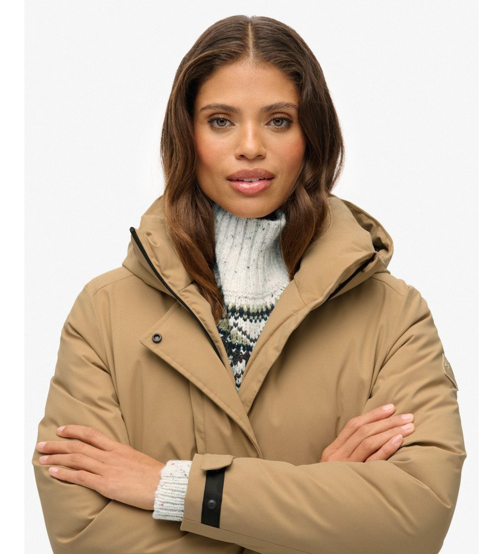 Superdry City Prešita jopica z ribjim repom, bež Superdry City Prešita jopica z ribjim repom, bež