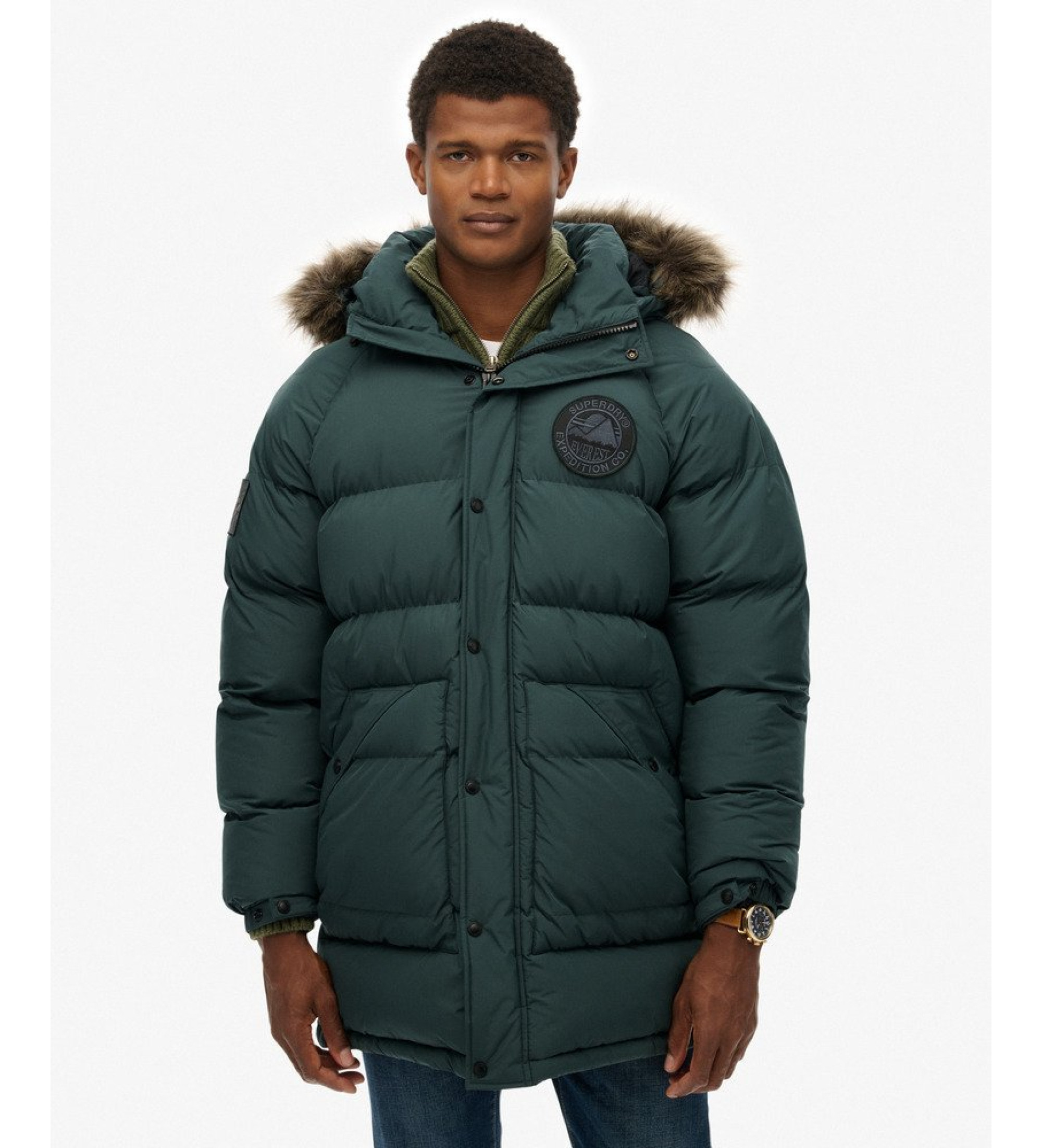 Superdry Parka longue Everest Baffled green Superdry Parka longue Everest Baffled green