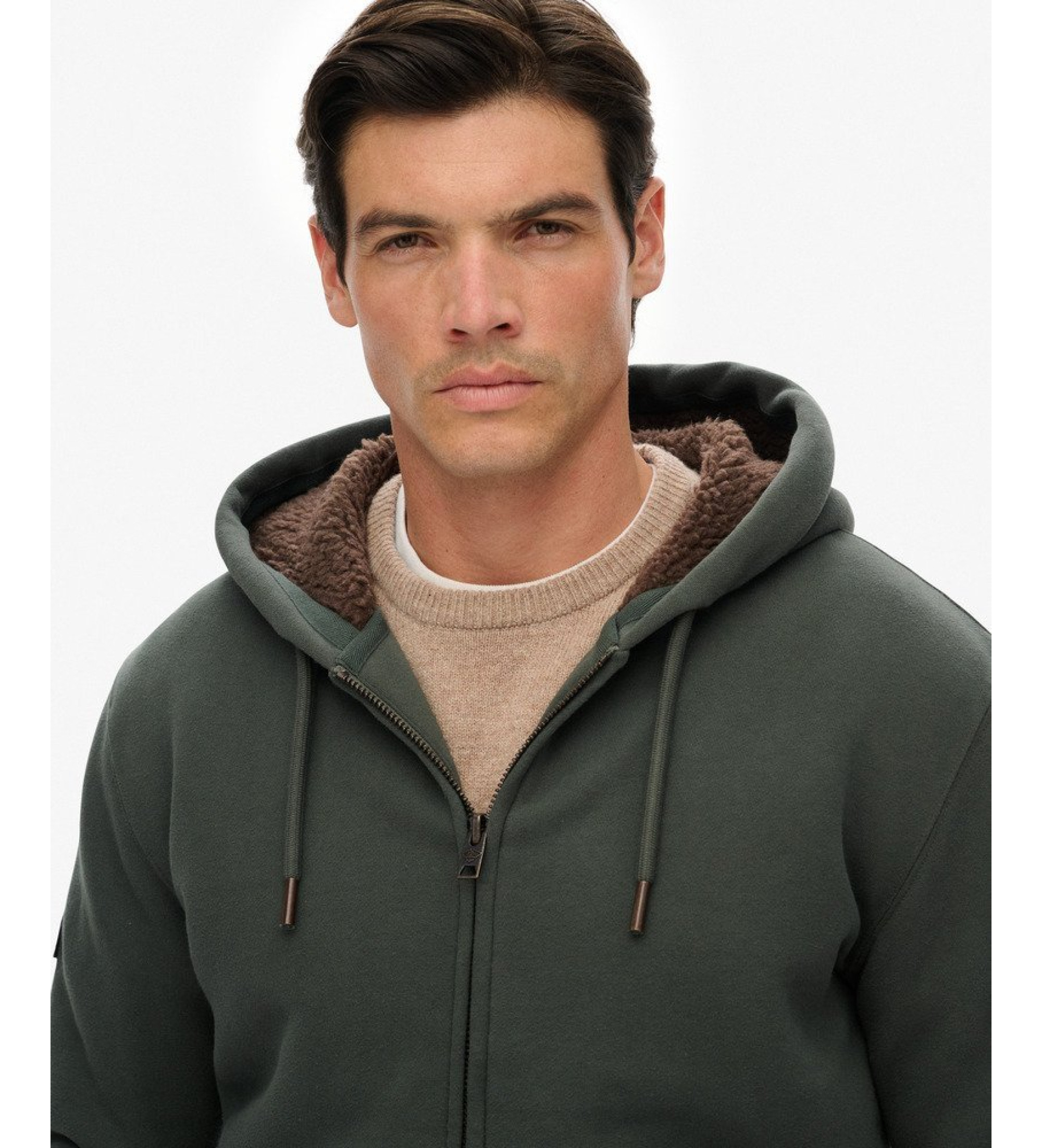 Superdry Felpa verde foderata in Borg Superdry Felpa verde foderata in Borg