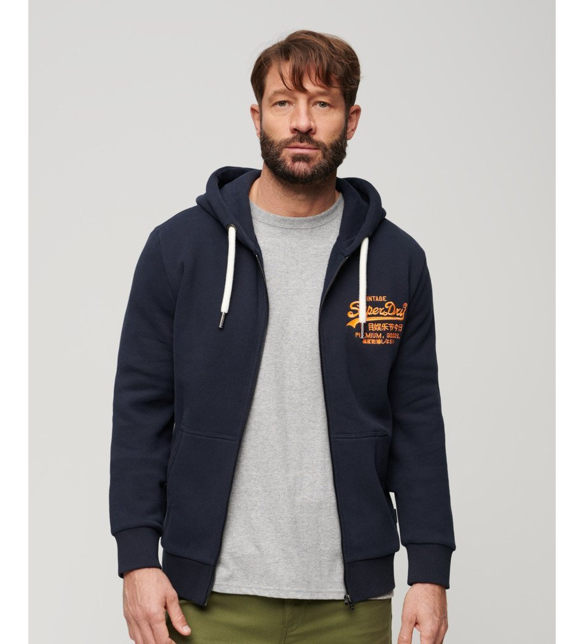 Superdry Fluorescent sweatshirt with logo Vintage Logo Navy
