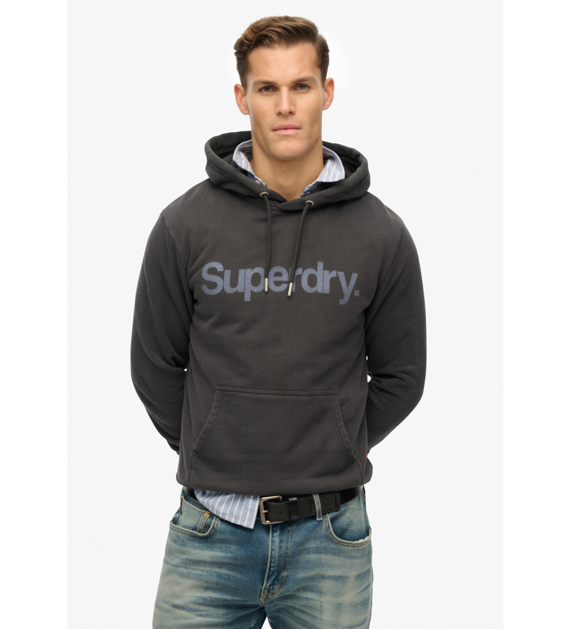 Superdry Sweatshirt med htte og Core City-logo, sort