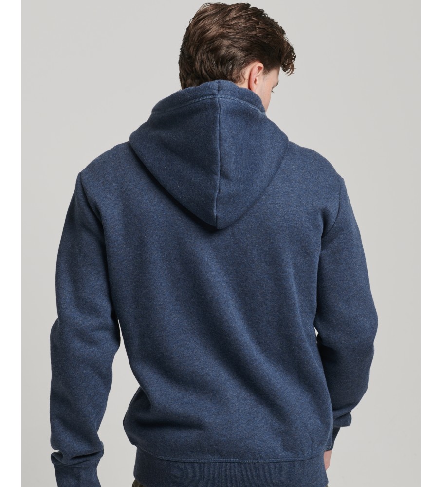 Superdry Sweat  capuche avec fermeture clair et logo Vintage brod en bleu
