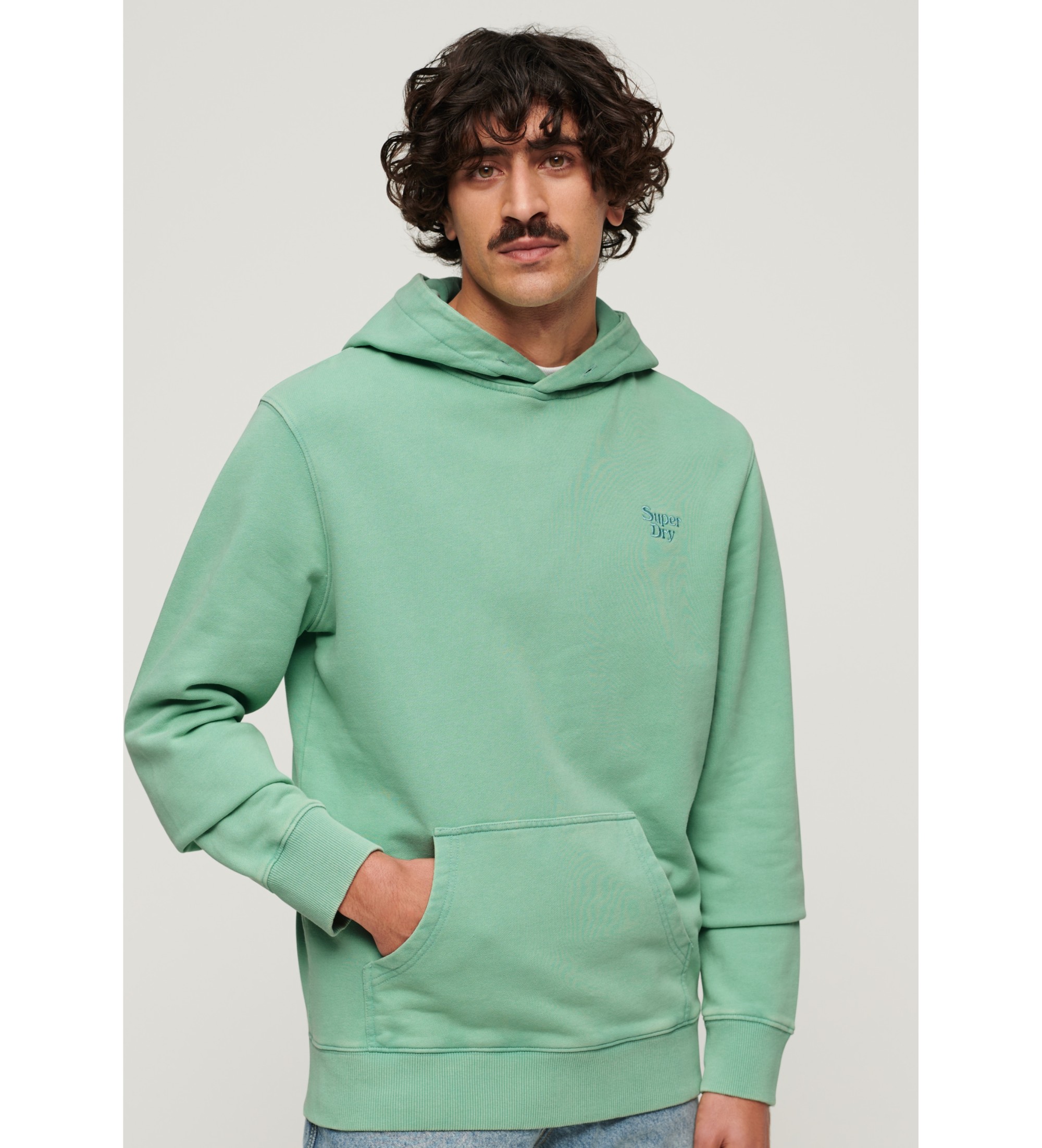 Superdry Green vintage washed effect hooded sweatshirt Esdemarca Store fashion footwear and accessories best brands shoes and designer shoes