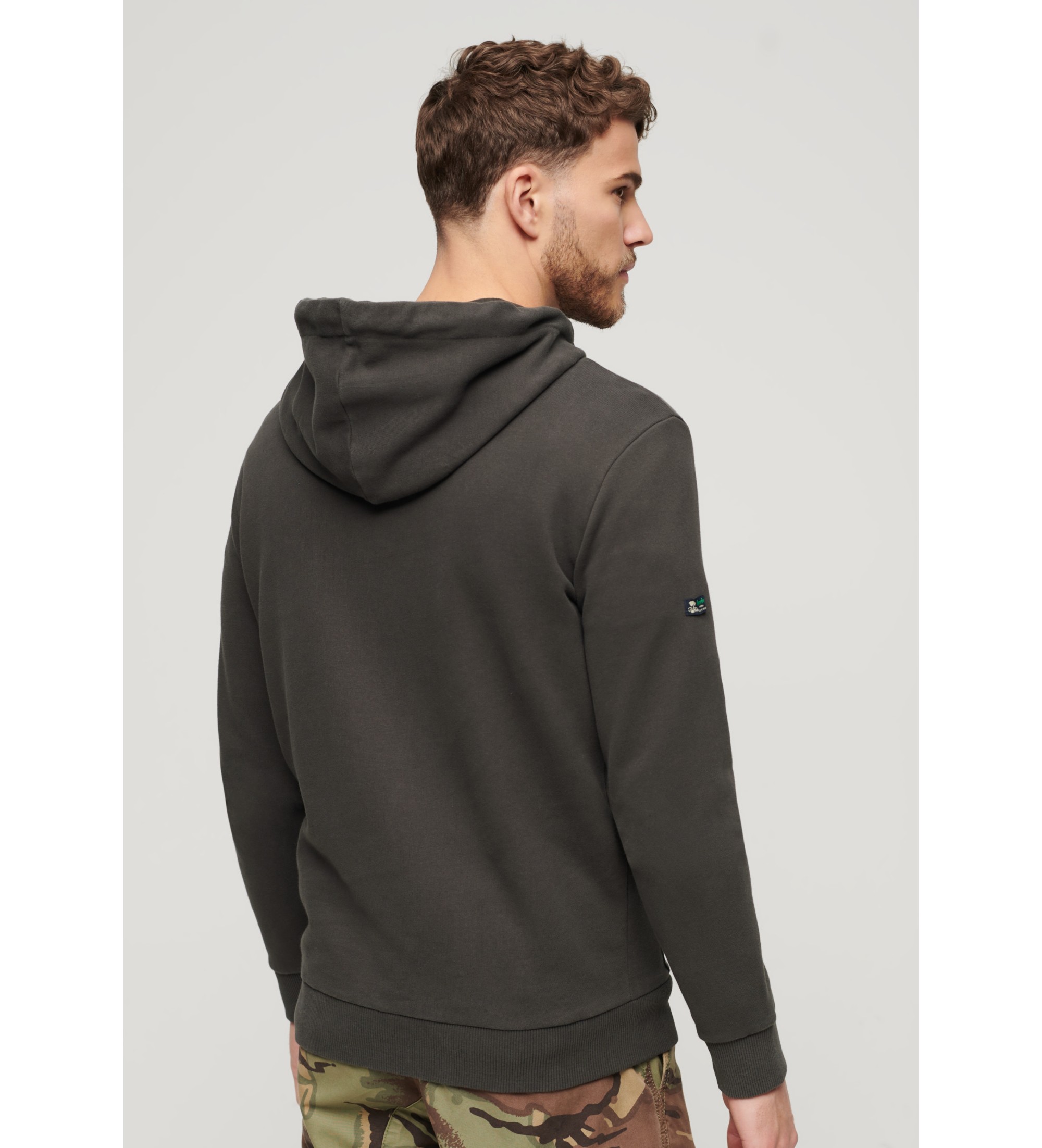 Superdry Sweatshirt med huva och logotryck Vintage svart