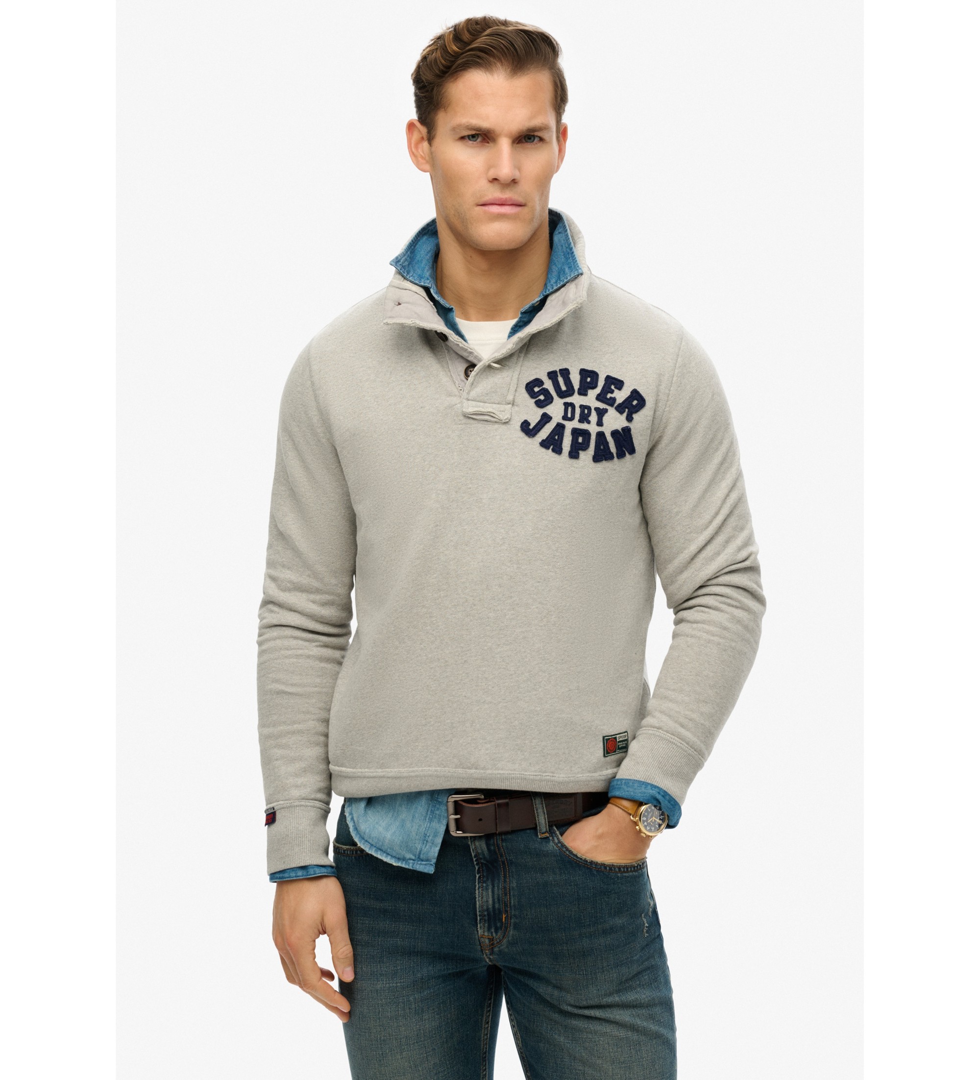 Superdry Sweatshirt Vintage Athletic  col baker gris