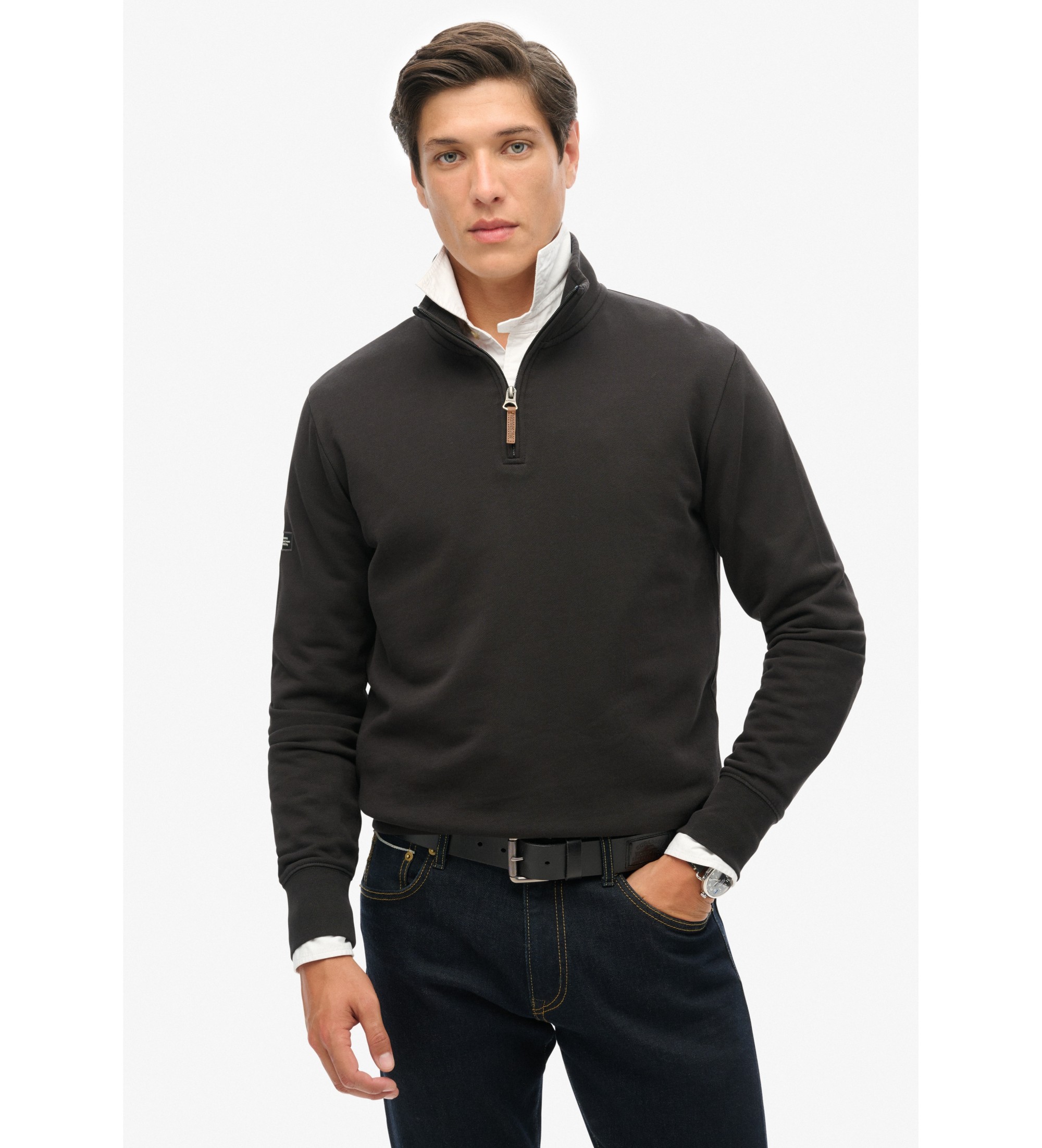 Superdry Camisola com meio fecho e logótipo Core preto