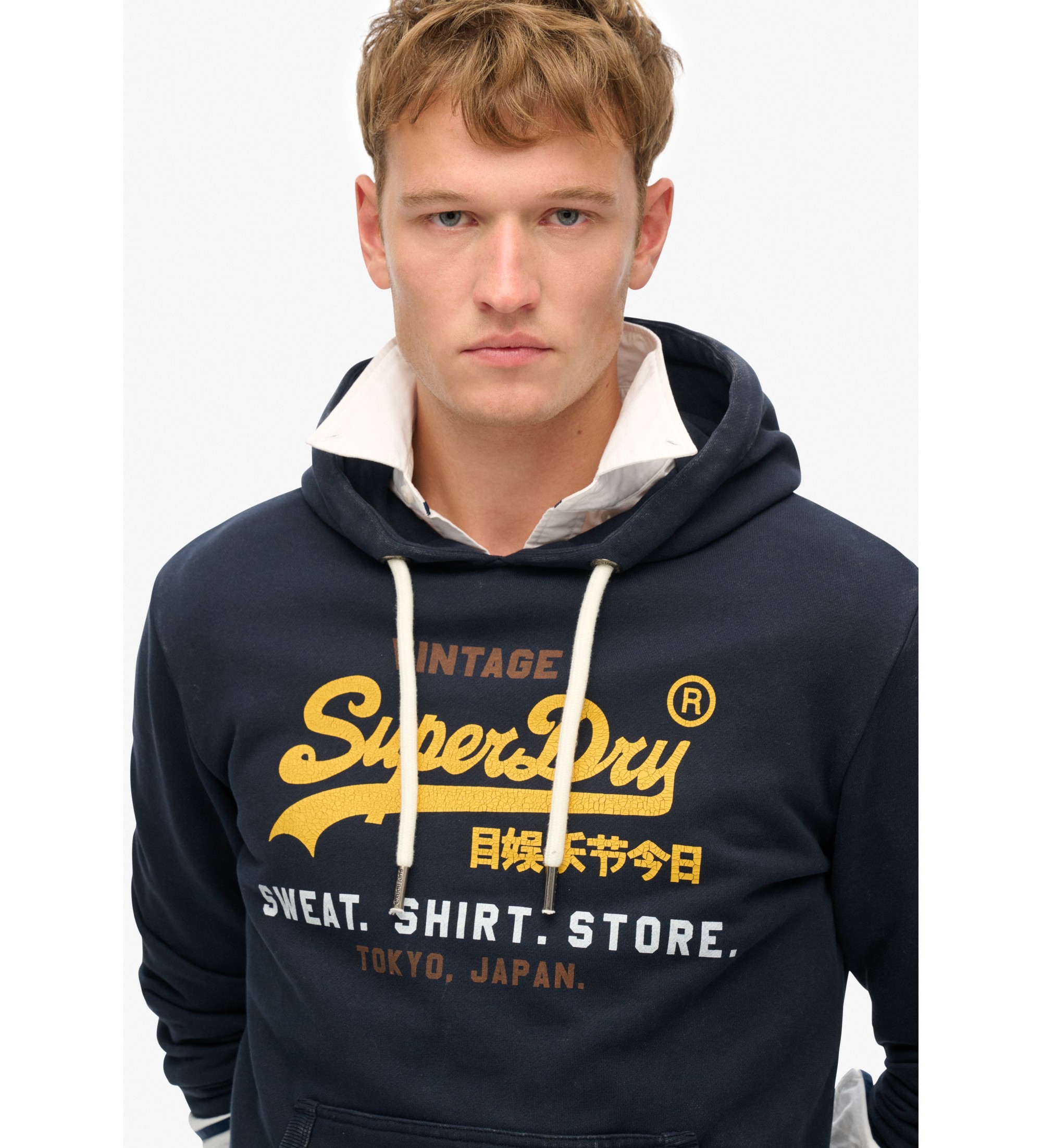 Superdry Felpa con cappuccio con logo Vintage Cali Navy